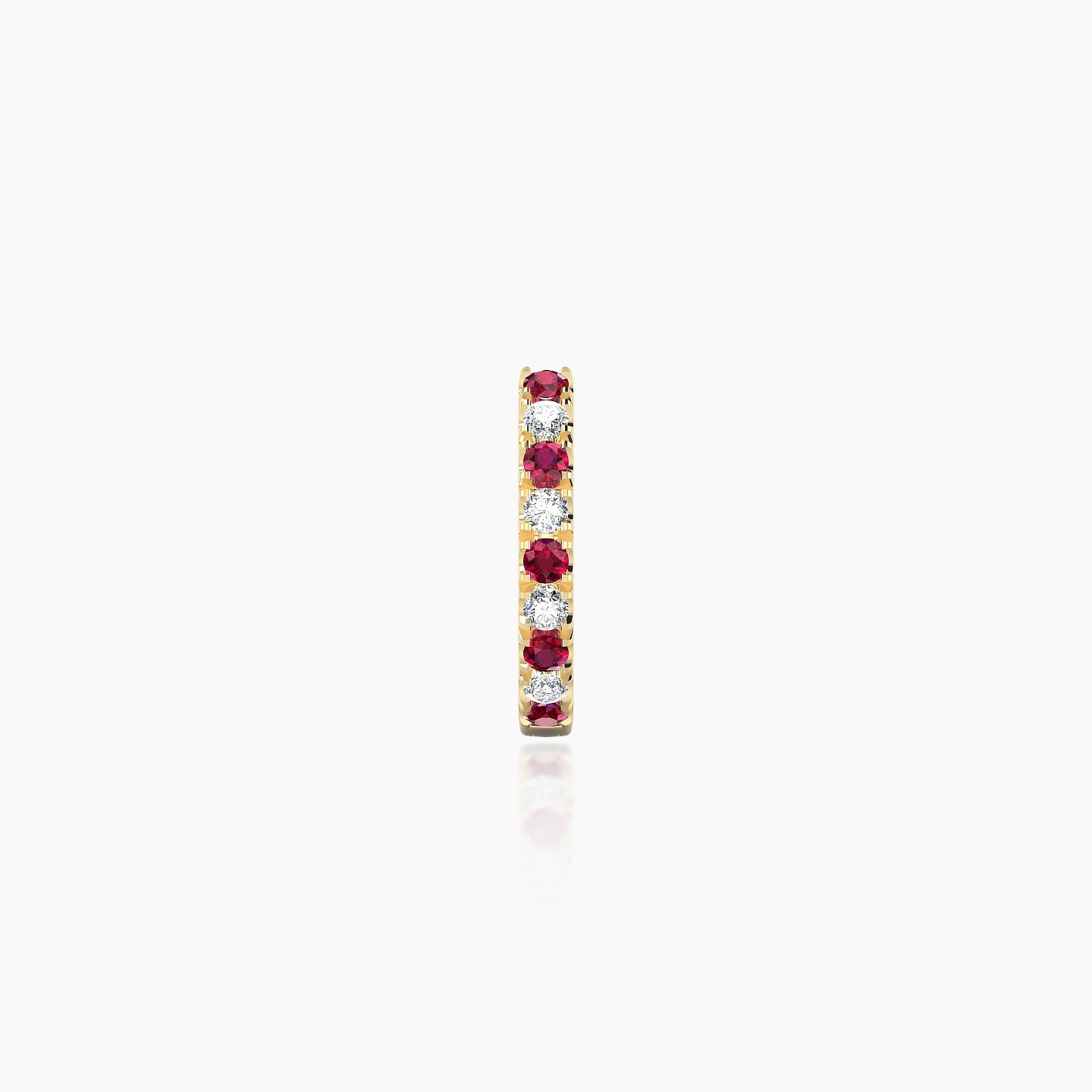 Terra | 18k Yellow Gold 6.5 mm Ruby & Diamond Hoop Piercing