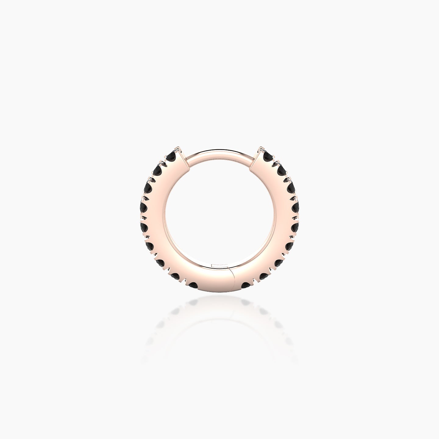 Terra | 18k Rose Gold 6.5 mm Black Diamond Hoop Piercing