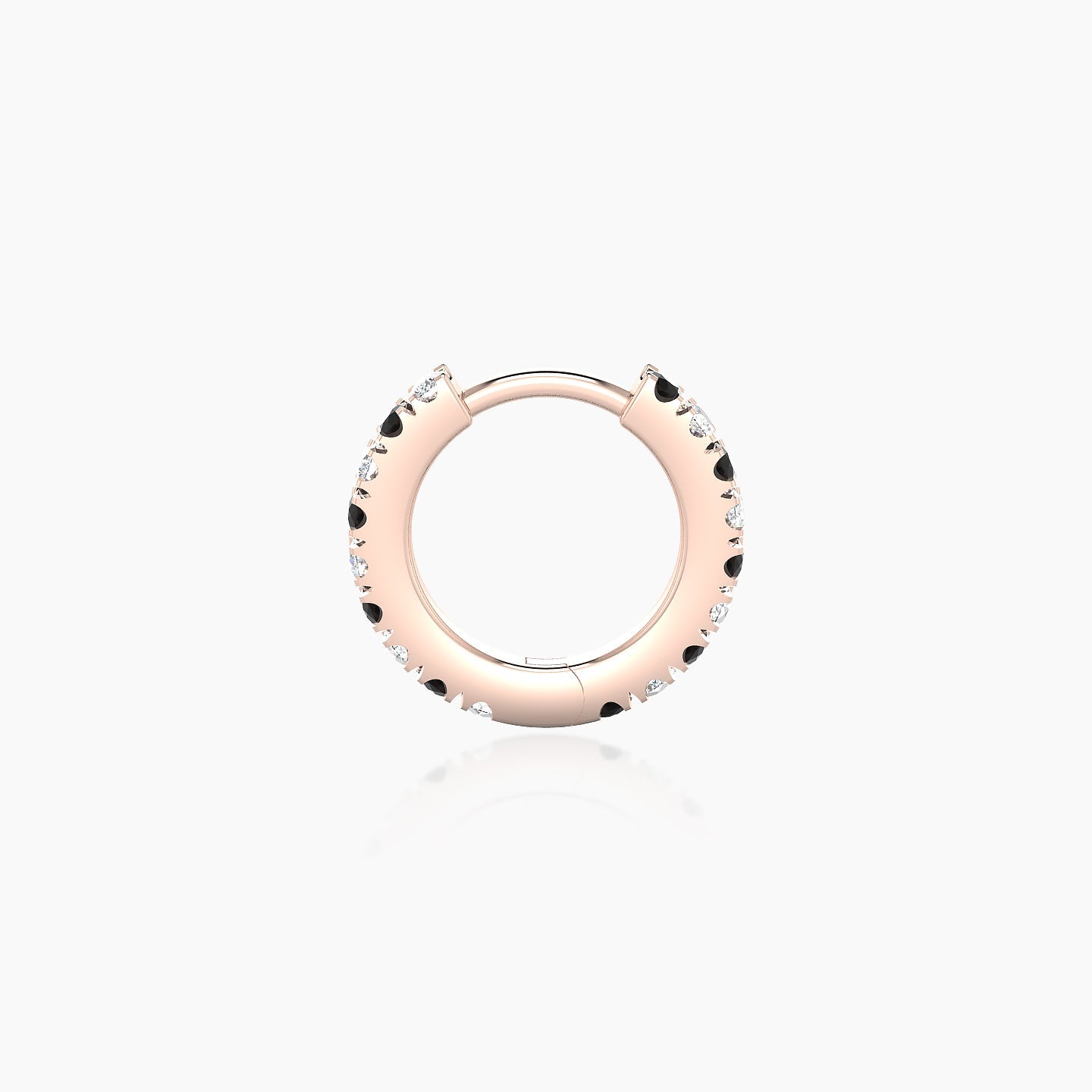 Terra | 18k Rose Gold 6.5 mm Black Diamond & Diamond Hoop Piercing