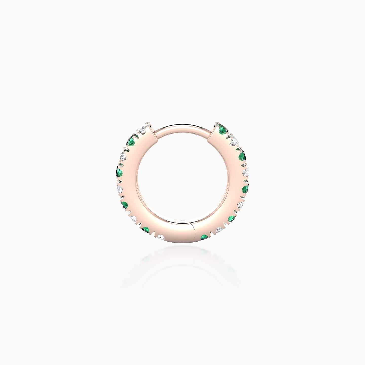 Terra | 18k Rose Gold 6.5 mm Emerald & Diamond Hoop Piercing