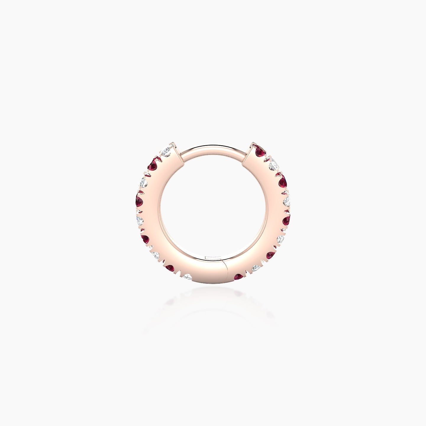 Terra | 18k Rose Gold 6.5 mm Ruby & Diamond Hoop Piercing