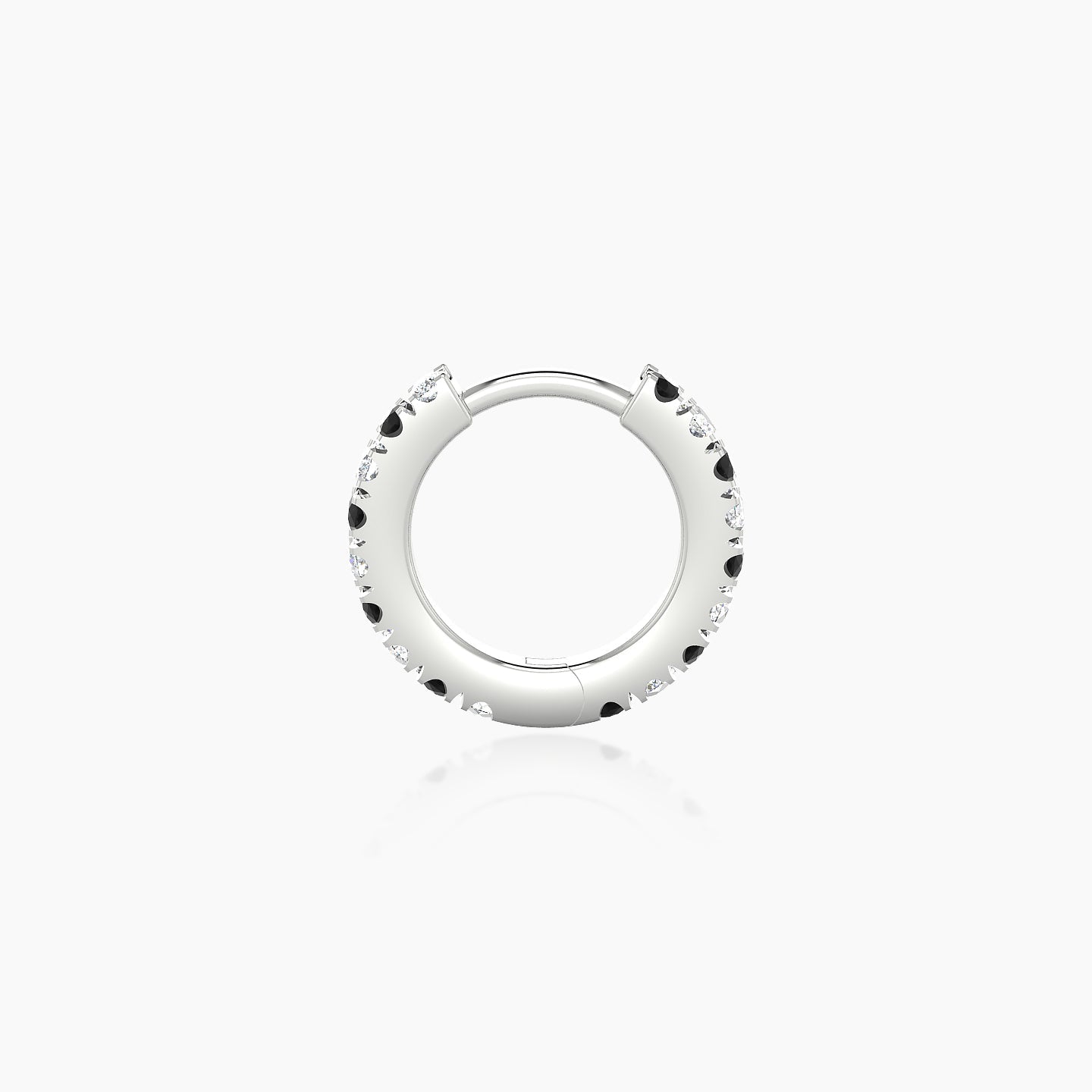 Terra | 18k White Gold 6.5 mm Black Diamond & Diamond Hoop Piercing