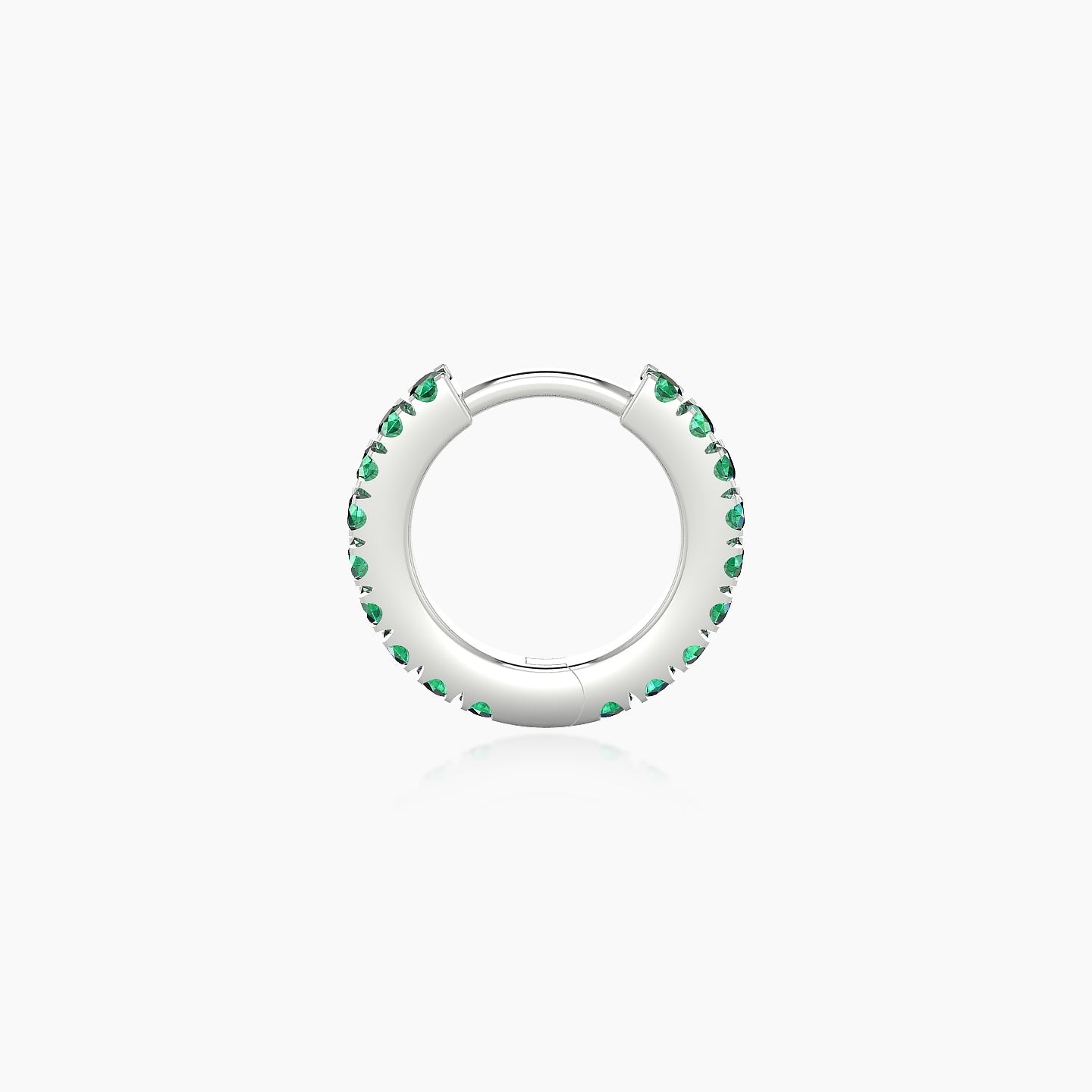 Terra | 18k White Gold 6.5 mm Emerald Hoop Piercing