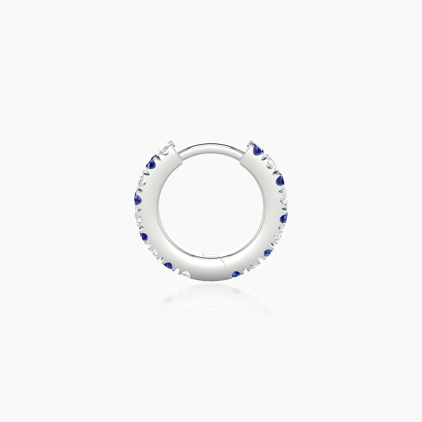 Terra | 18k White Gold 6.5 mm Sapphire & Diamond Hoop Piercing