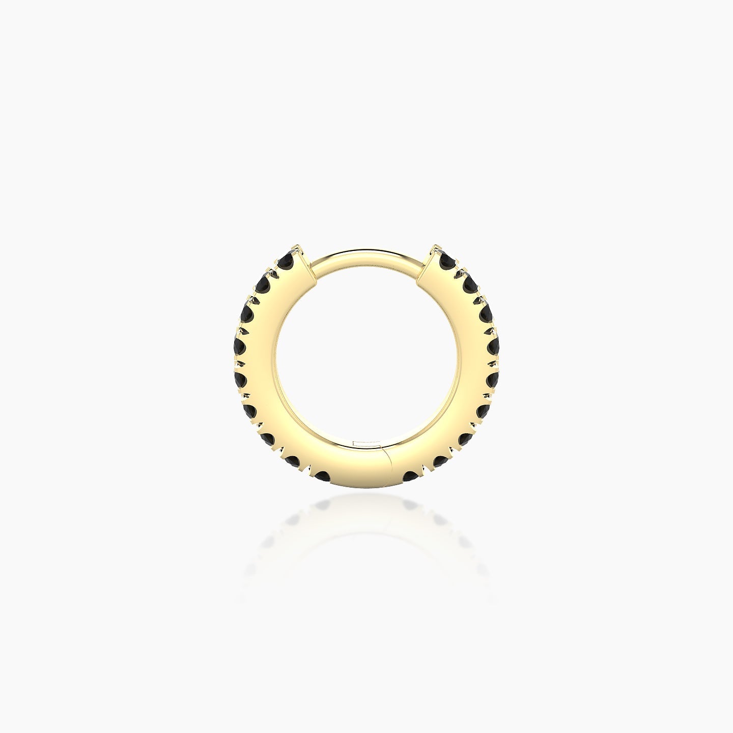 Terra | 18k Yellow Gold 6.5 mm Black Diamond Hoop Piercing