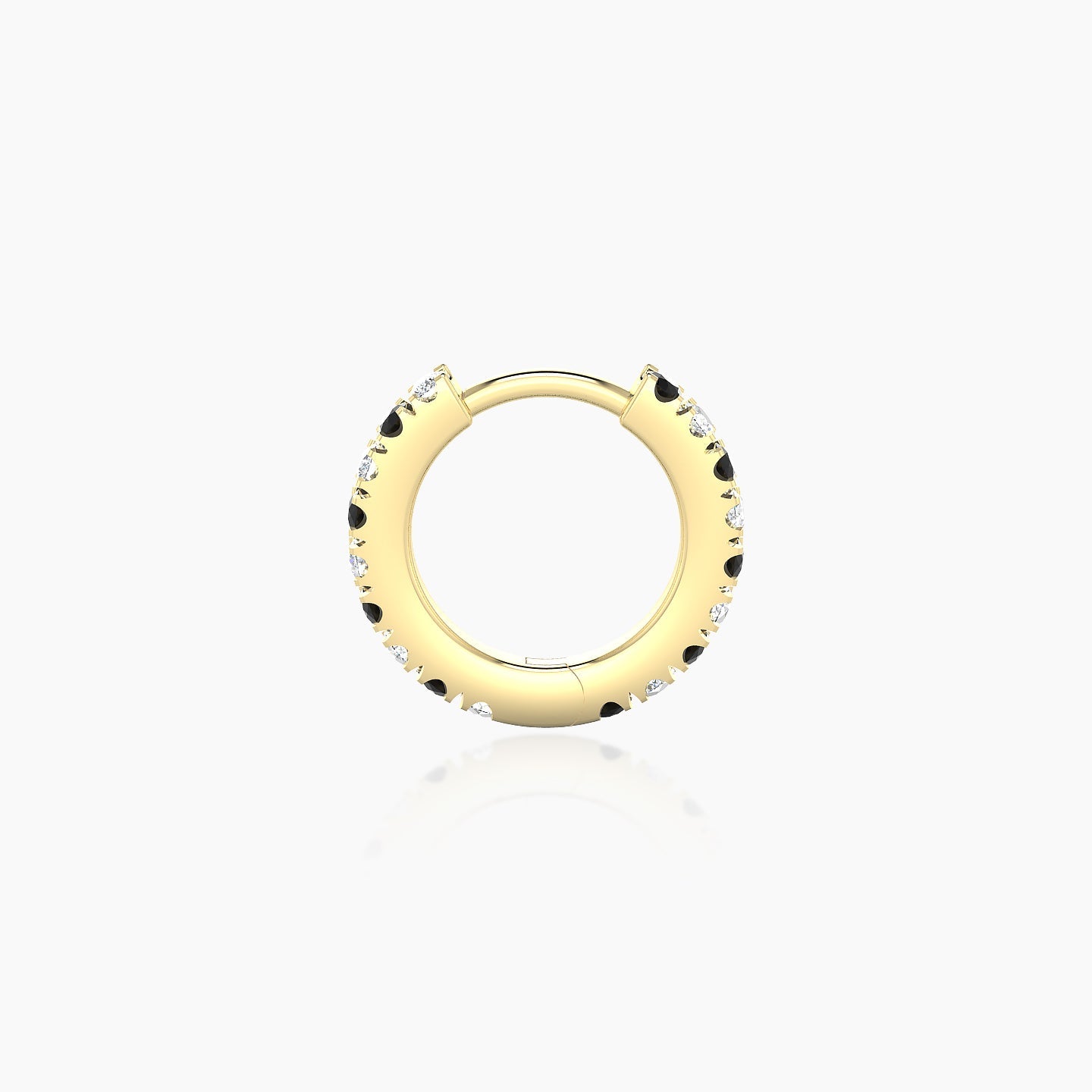 Terra | 18k Yellow Gold 6.5 mm Black Diamond & Diamond Hoop Piercing