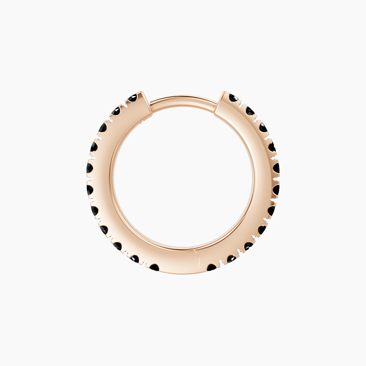 Terra | 18k Rose Gold 8 mm Black Diamond Hoop Piercing