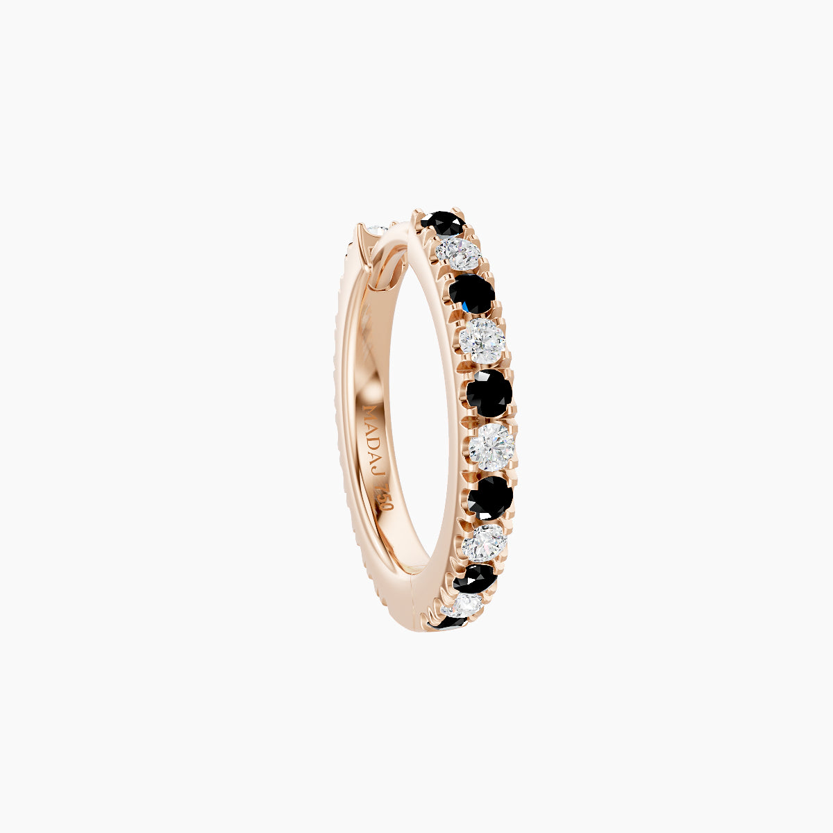 Terra | 18k Rose Gold 8 mm Black Diamond & Diamond Hoop Piercing