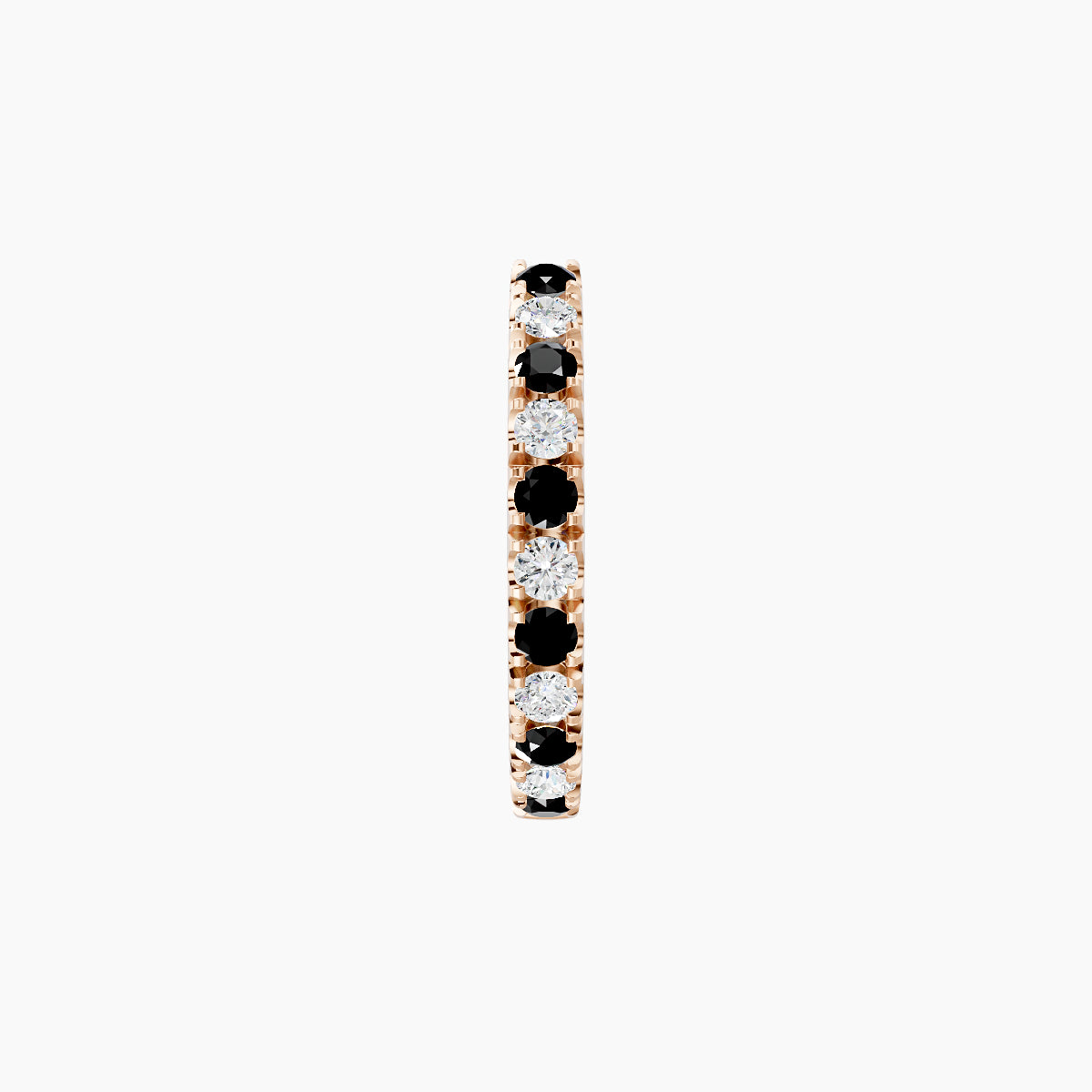 Terra | 18k Rose Gold 8 mm Black Diamond & Diamond Hoop Piercing