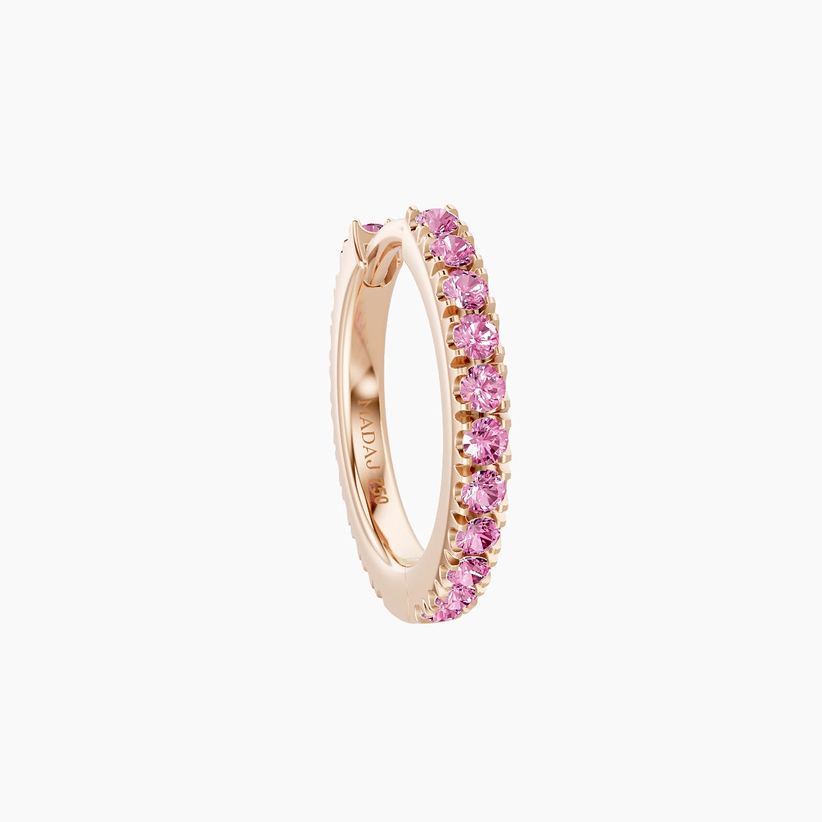 Terra | 18k Rose Gold 8 mm Pink Sapphire Hoop Piercing