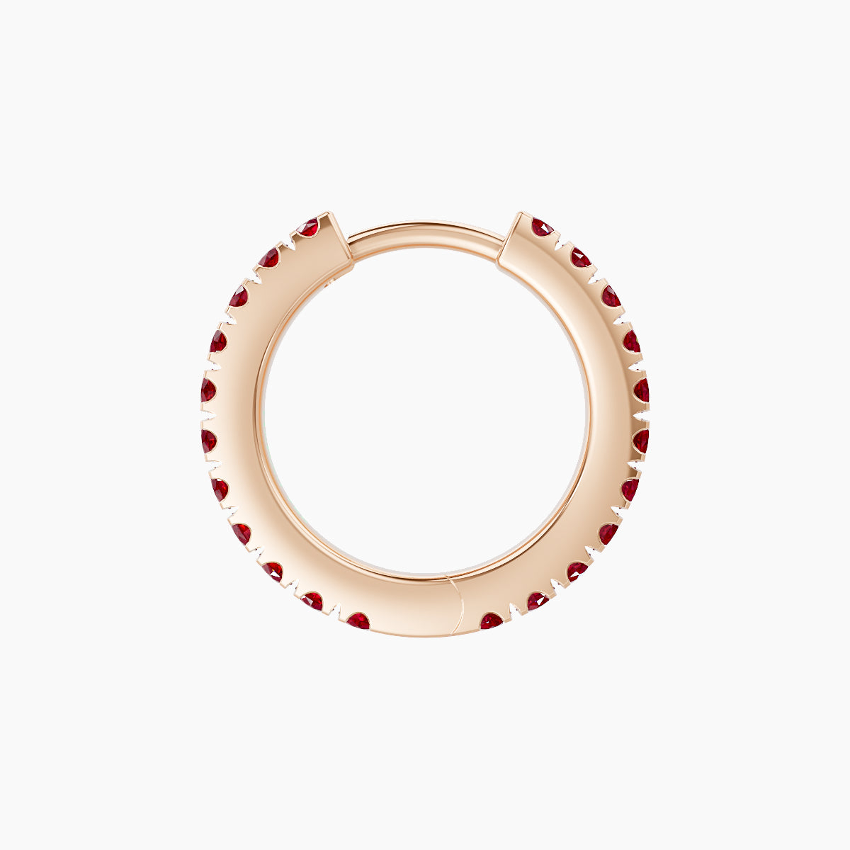 Terra | 18k Rose Gold 8 mm Ruby Hoop Piercing
