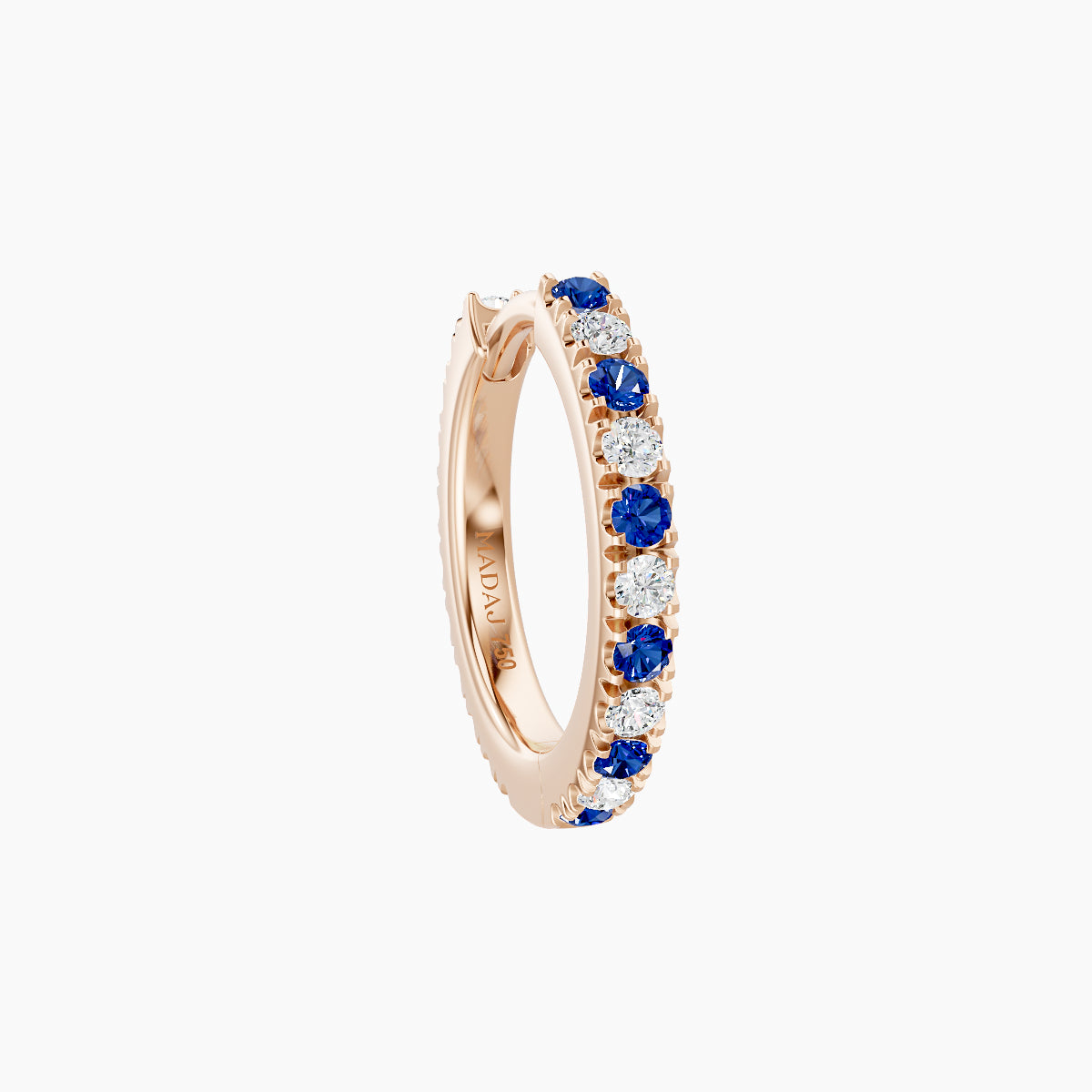 Terra | 18k Rose Gold 8 mm Sapphire & Diamond Hoop Piercing