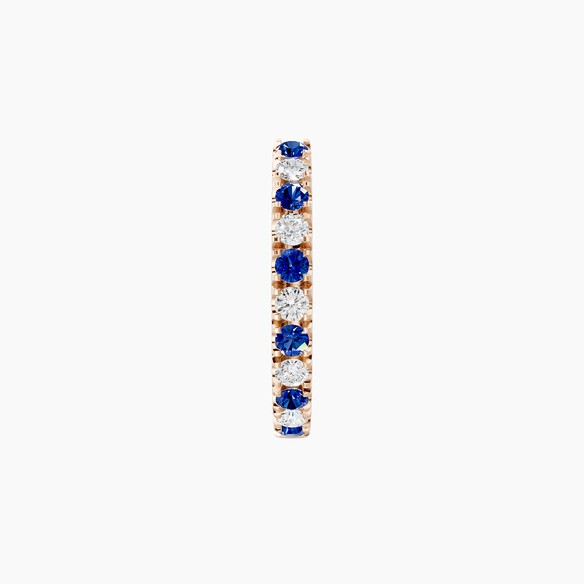 Terra | 18k Rose Gold 8 mm Sapphire & Diamond Hoop Piercing