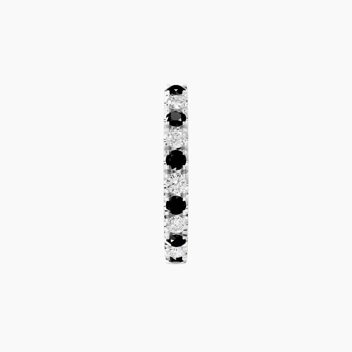 Terra | 18k White Gold 8 mm Black Diamond & Diamond Hoop Piercing