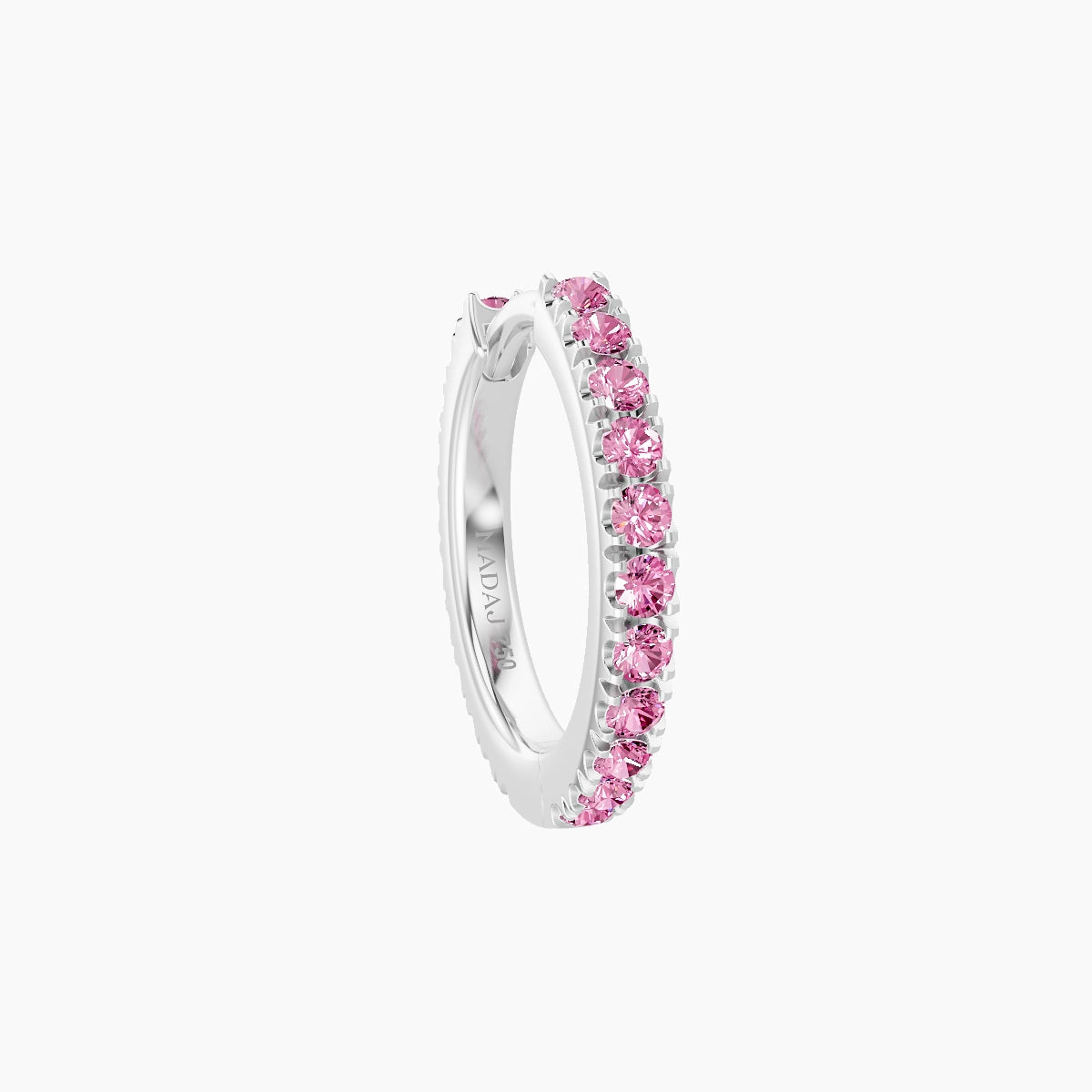 Terra | 18k White Gold 8 mm Pink Sapphire Hoop Piercing