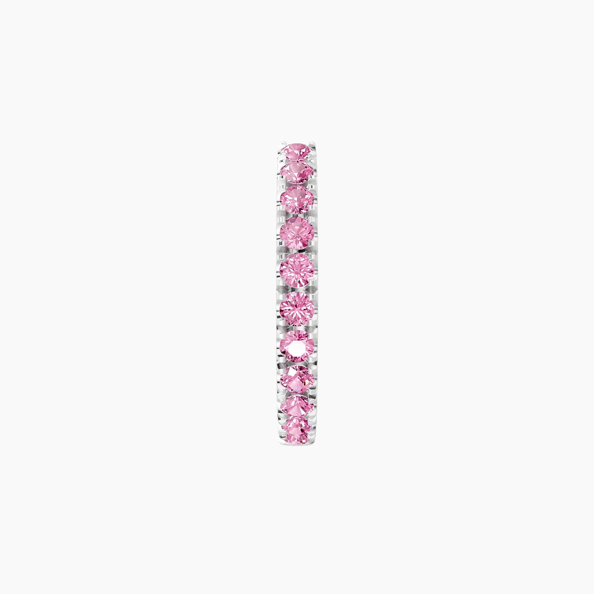 Terra | 18k White Gold 8 mm Pink Sapphire Hoop Piercing