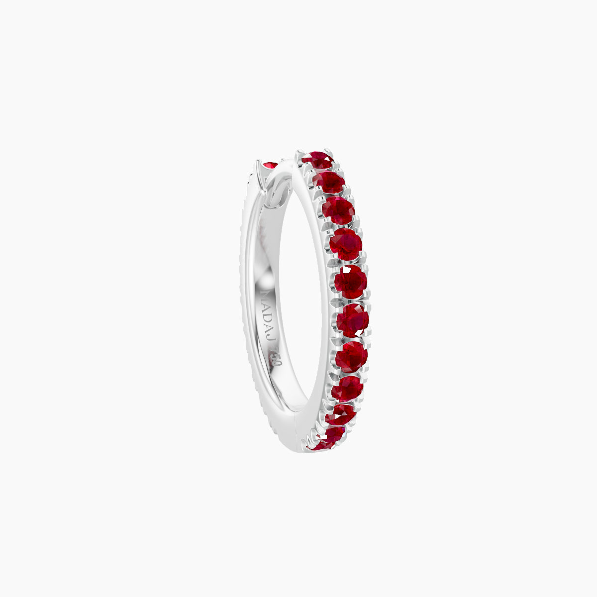 Terra | 18k White Gold 8 mm Ruby Hoop Piercing