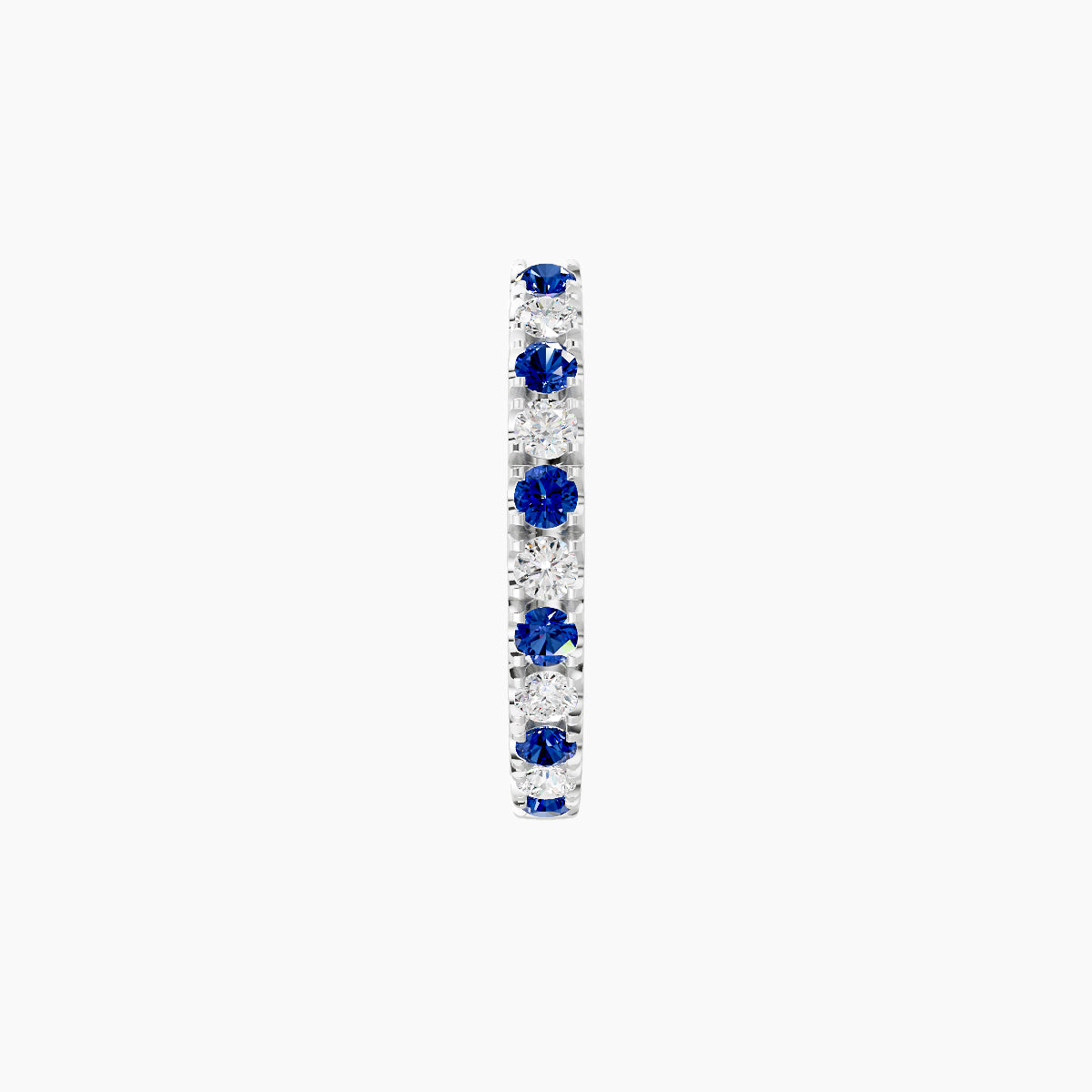 Terra | 18k White Gold 8 mm Sapphire & Diamond Hoop Piercing