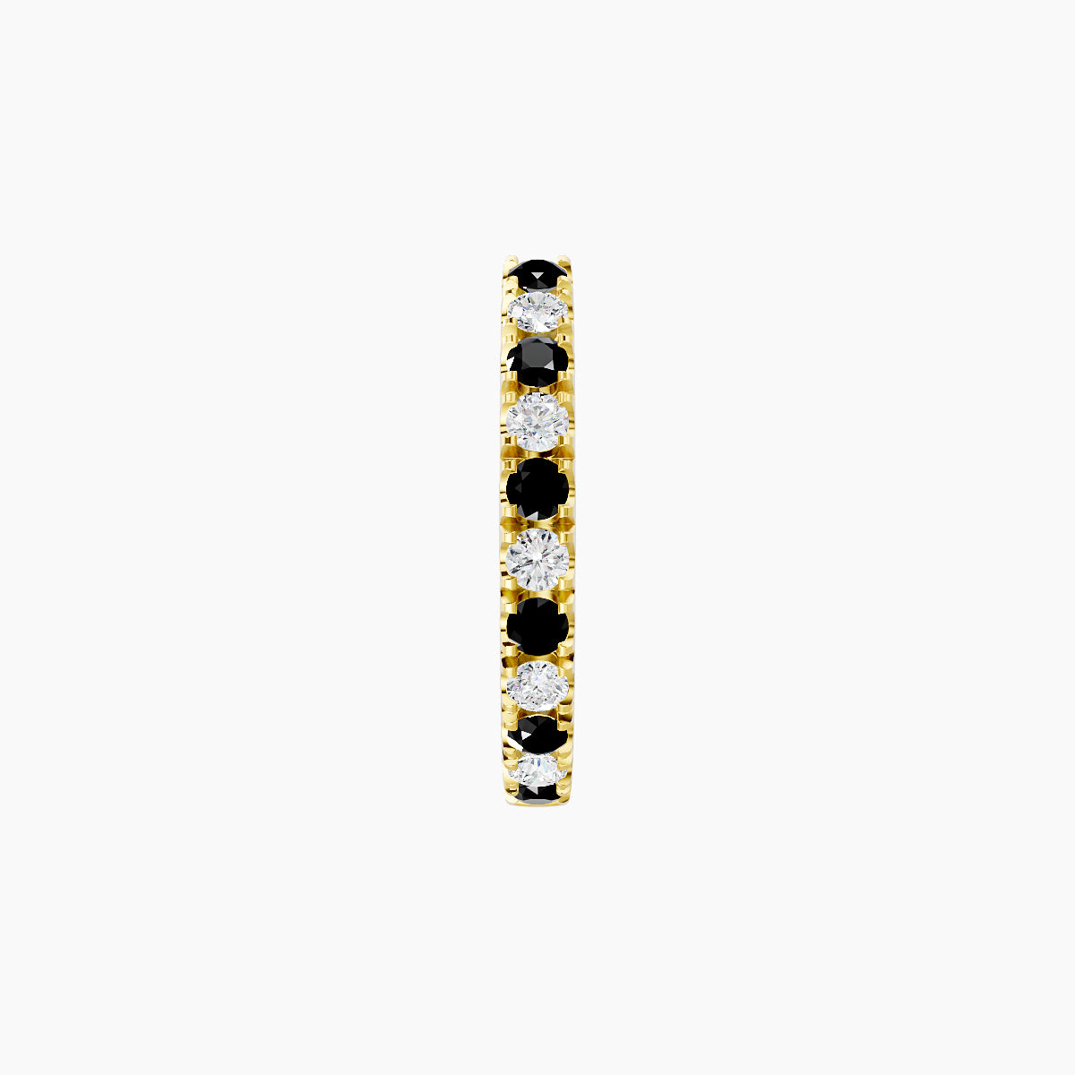 Terra | 18k Yellow Gold 8 mm Black Diamond & Diamond Hoop Piercing