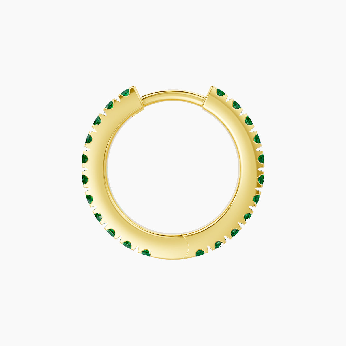 Terra | 18k Yellow Gold 8 mm Emerald Hoop Piercing