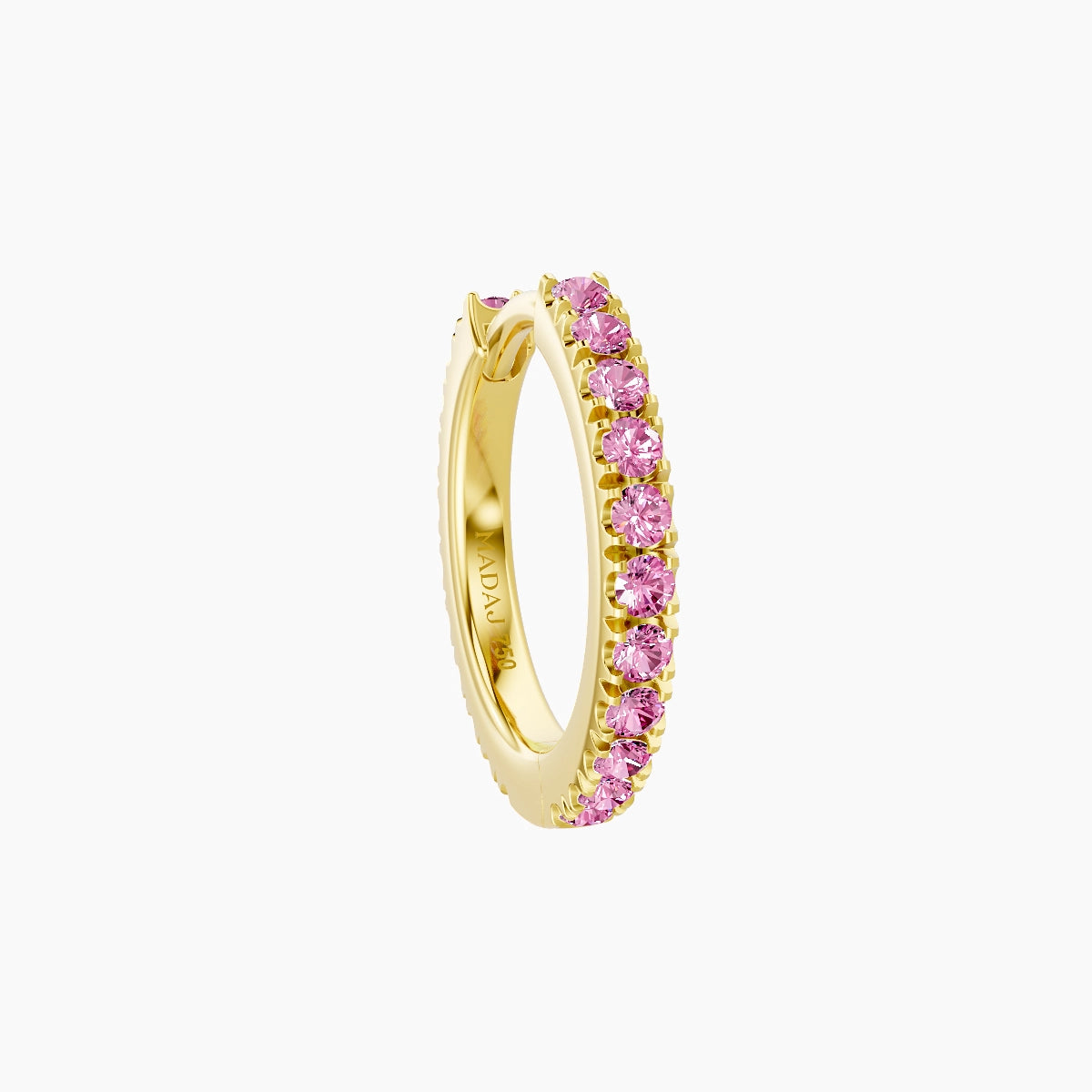 Terra | 18k Yellow Gold 8 mm Pink Sapphire Hoop Piercing