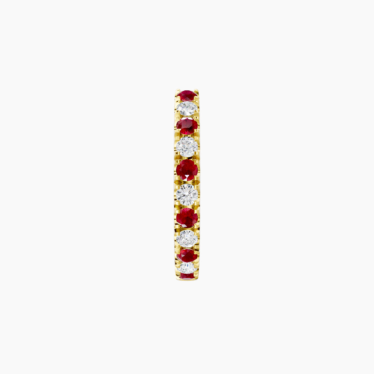 Terra | 18k Yellow Gold 8 mm Ruby & Diamond Hoop Piercing