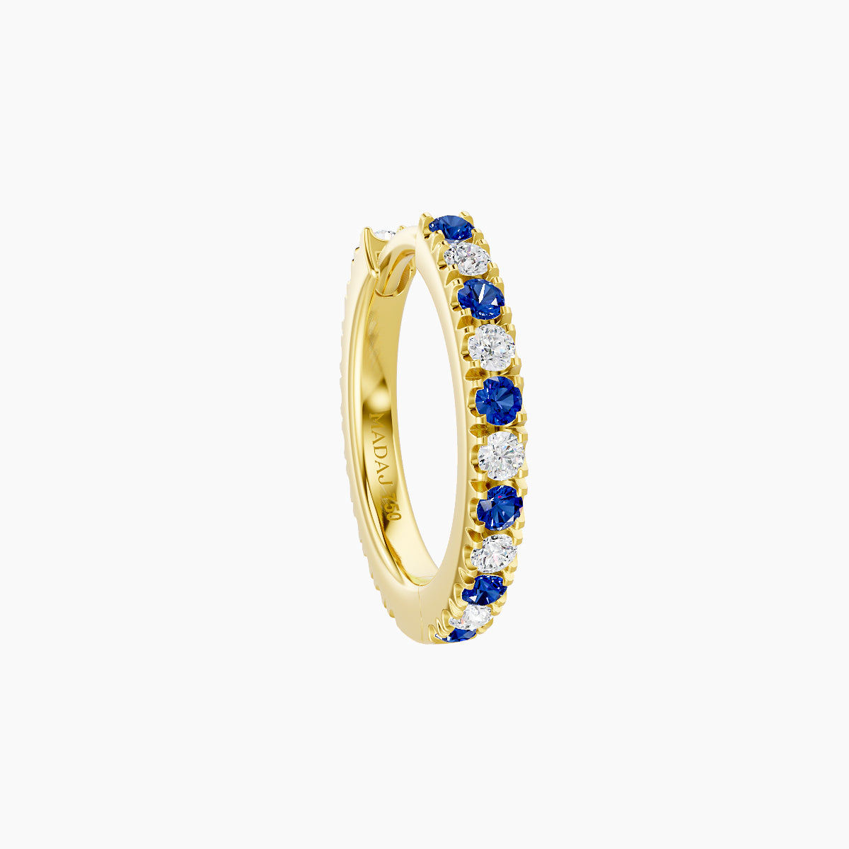 Terra | 18k Yellow Gold 8 mm Sapphire & Diamond Hoop Piercing