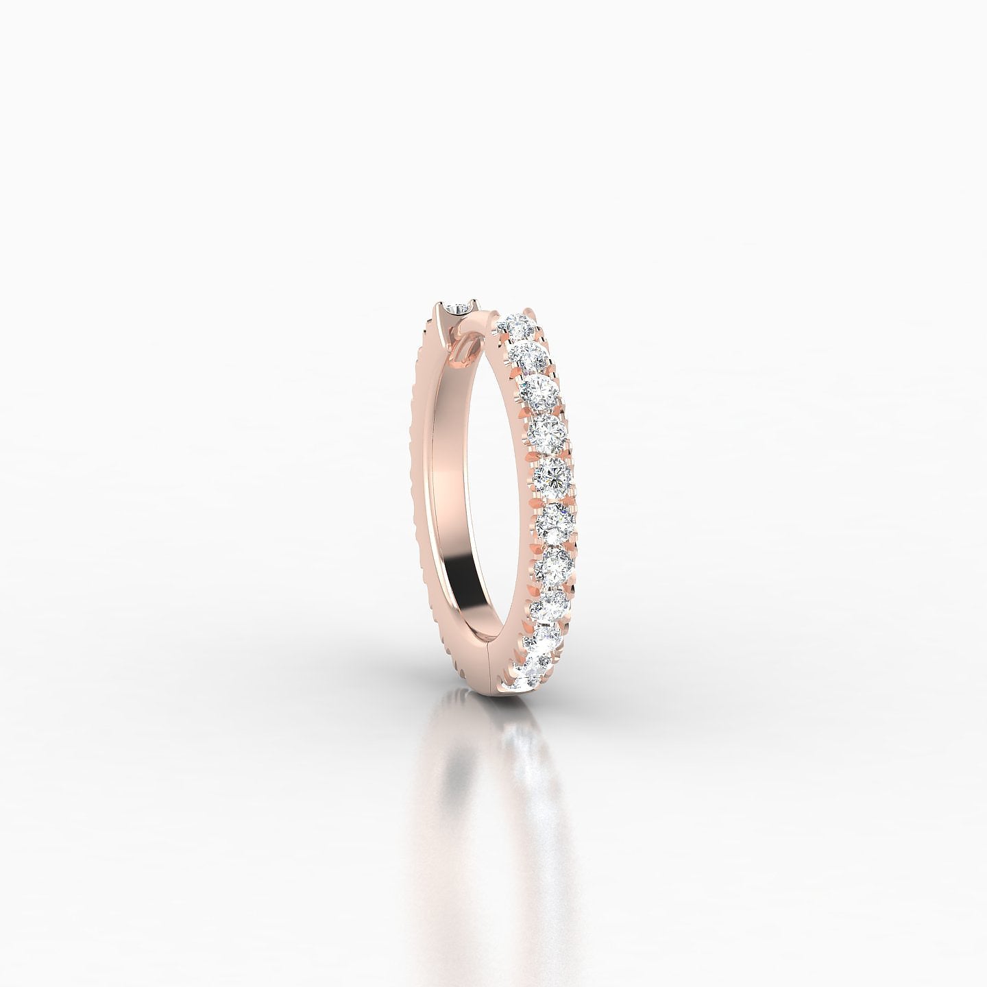 Terra | 18k Rose Gold 8 mm Diamond Hoop Piercing