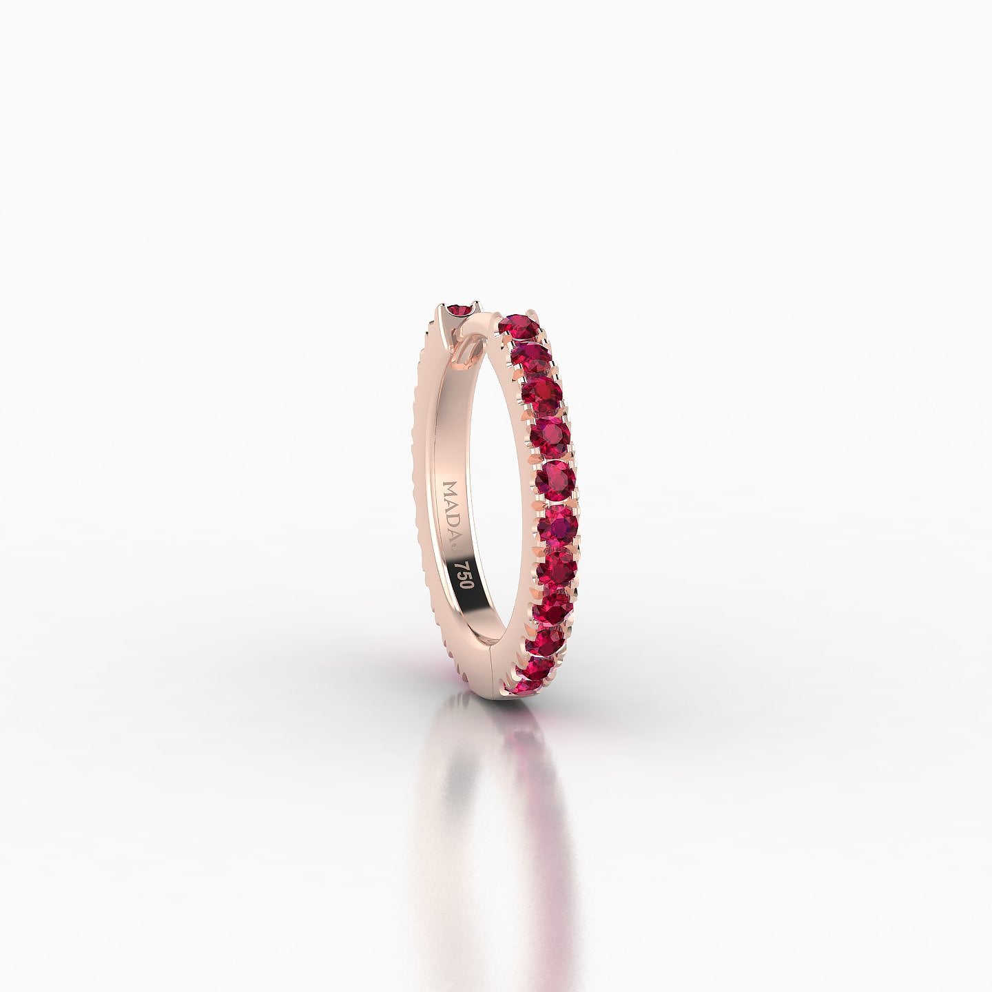 Terra | 18k Rose Gold 8 mm Ruby Hoop Piercing