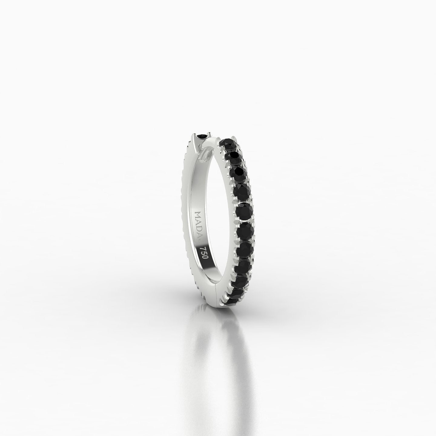 Terra | 18k White Gold 8 mm Black Diamond Hoop Piercing