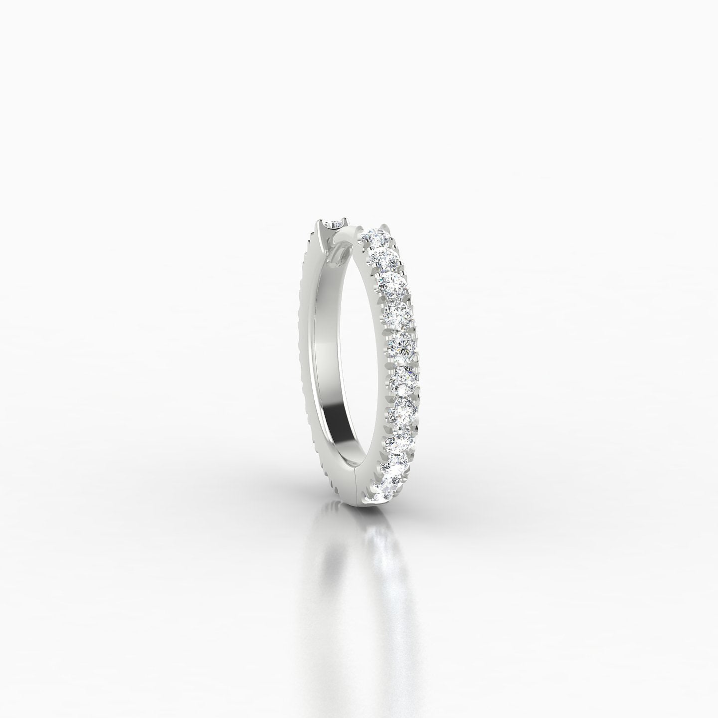 Terra | 18k White Gold 8 mm Diamond Hoop Piercing