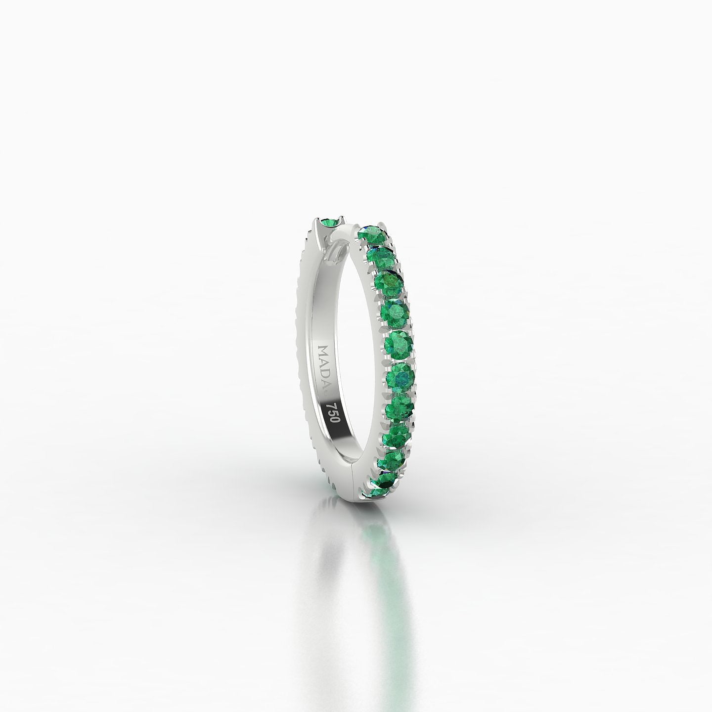 Terra | 18k White Gold 8 mm Emerald Hoop Piercing