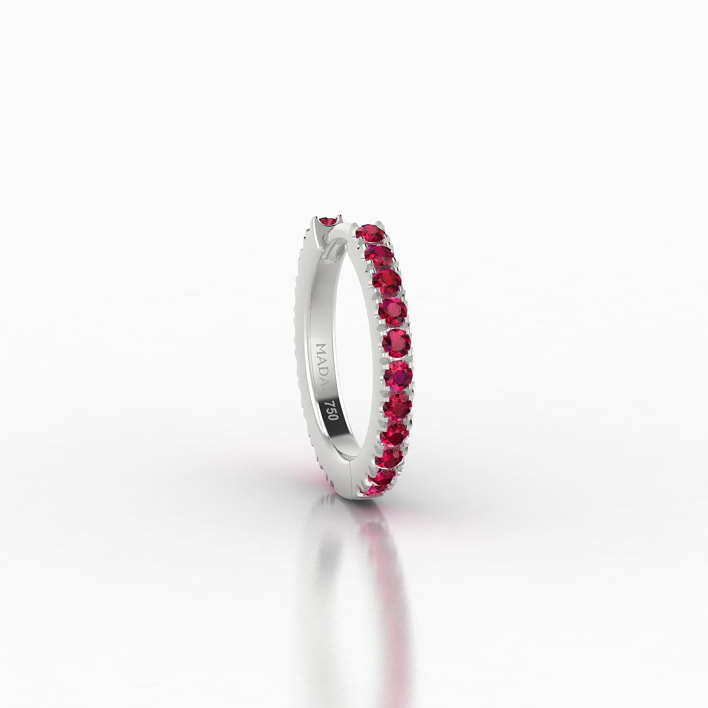 Terra | 18k White Gold 8 mm Ruby Hoop Piercing