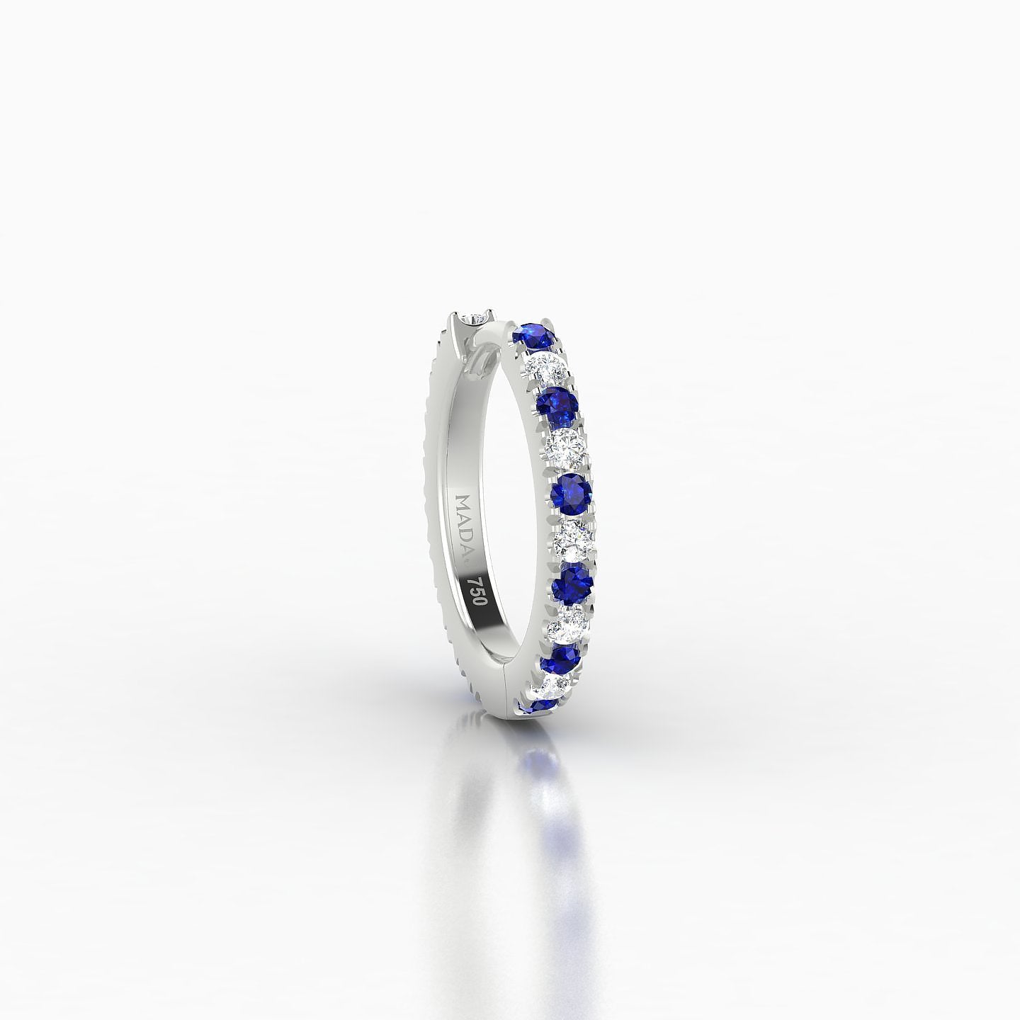 Terra | 18k White Gold 8 mm Sapphire & Diamond Hoop Piercing