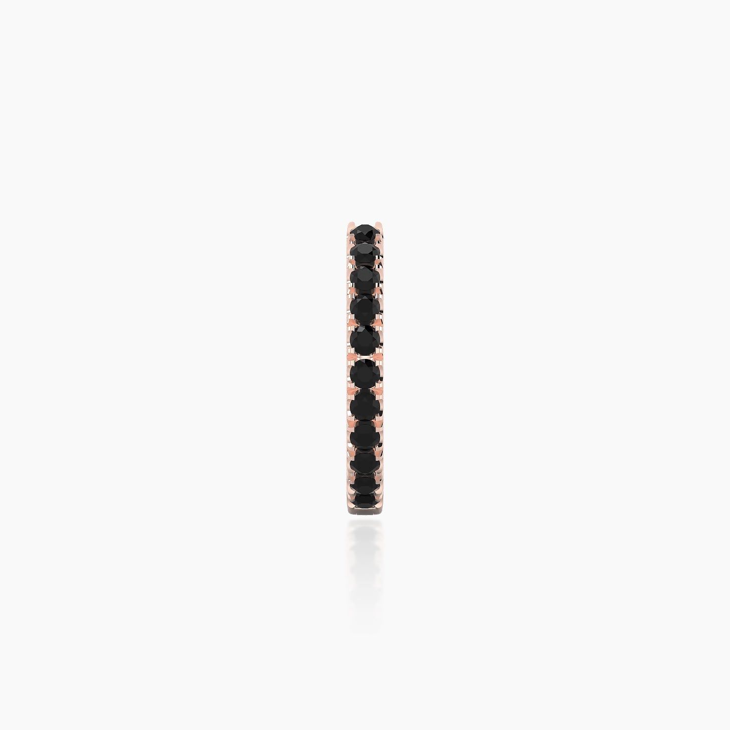 Terra | 18k Rose Gold 8 mm Black Diamond Hoop Piercing