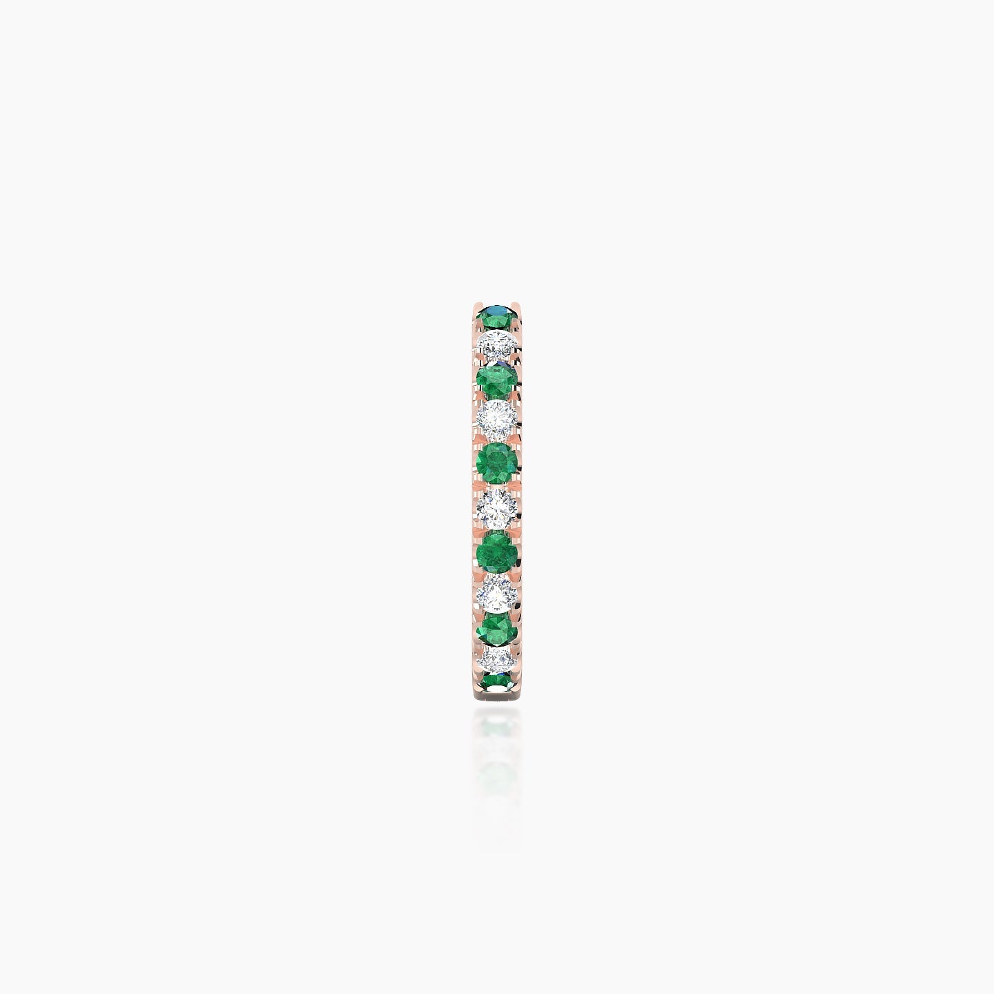 Terra | 18k Rose Gold 8 mm Emerald & Diamond Hoop Piercing