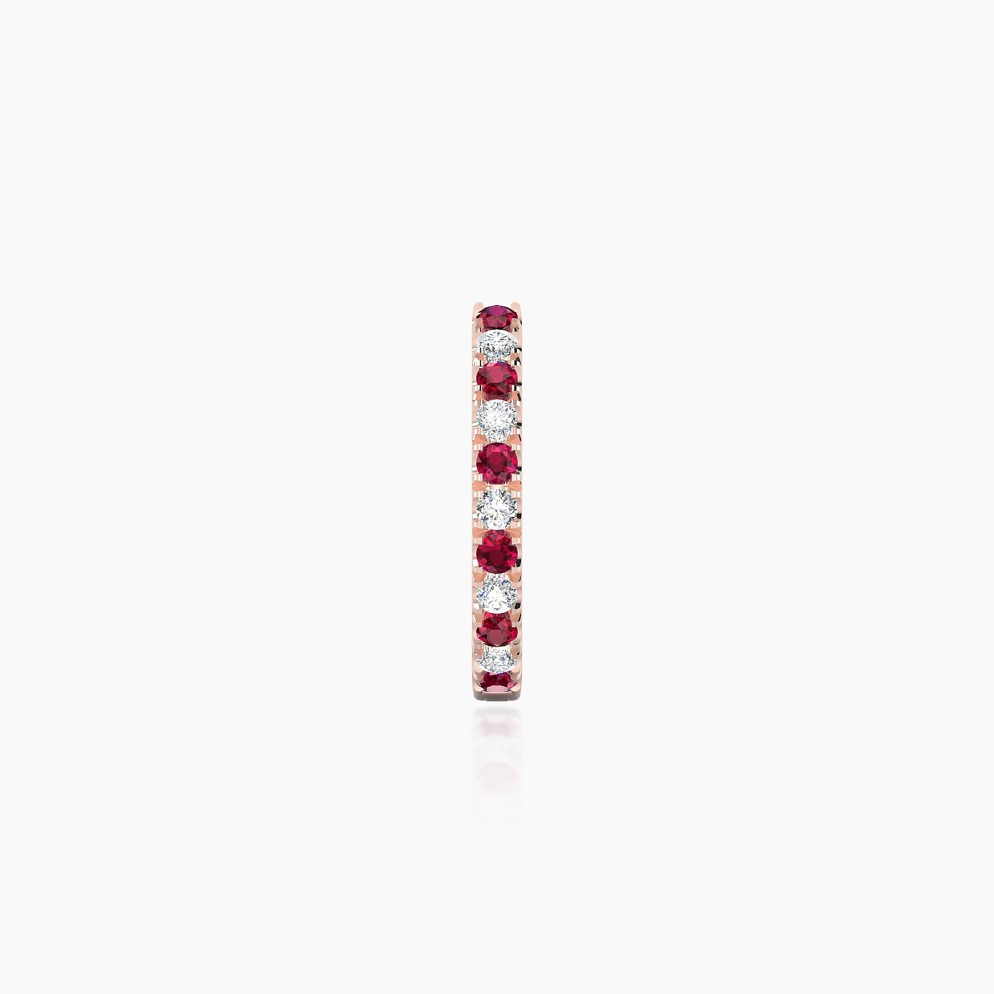 Terra | 18k Rose Gold 8 mm Ruby & Diamond Hoop Piercing