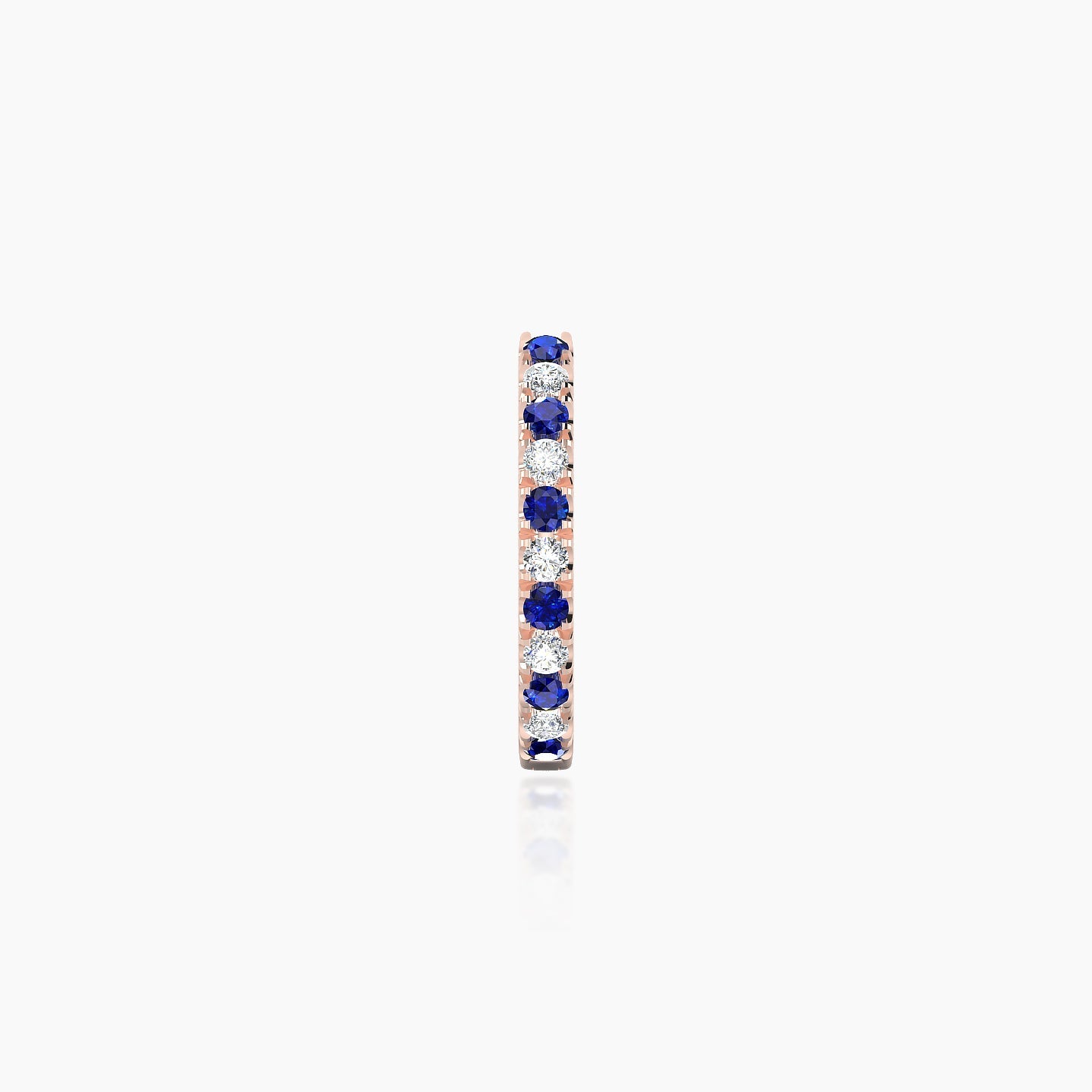 Terra | 18k Rose Gold 8 mm Sapphire & Diamond Hoop Piercing