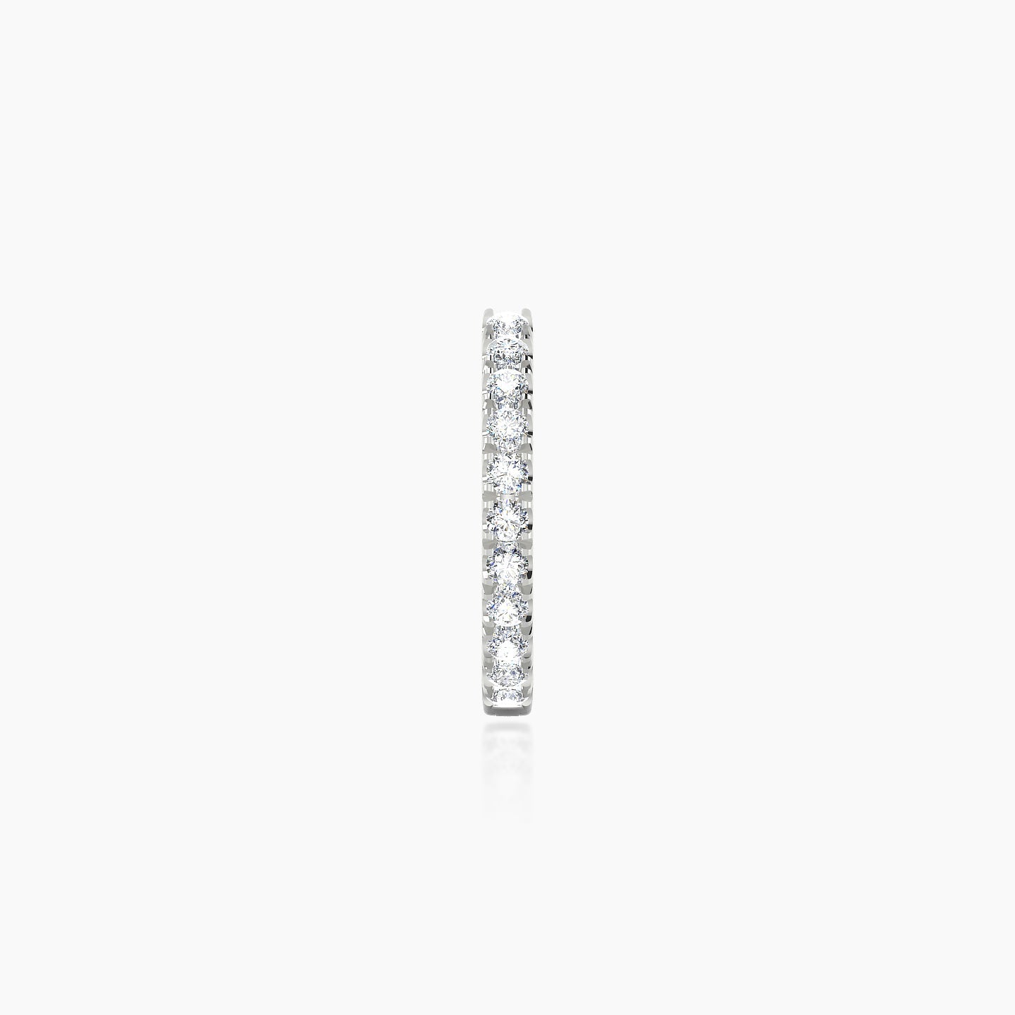 Terra | 18k White Gold 8 mm Diamond Hoop Piercing