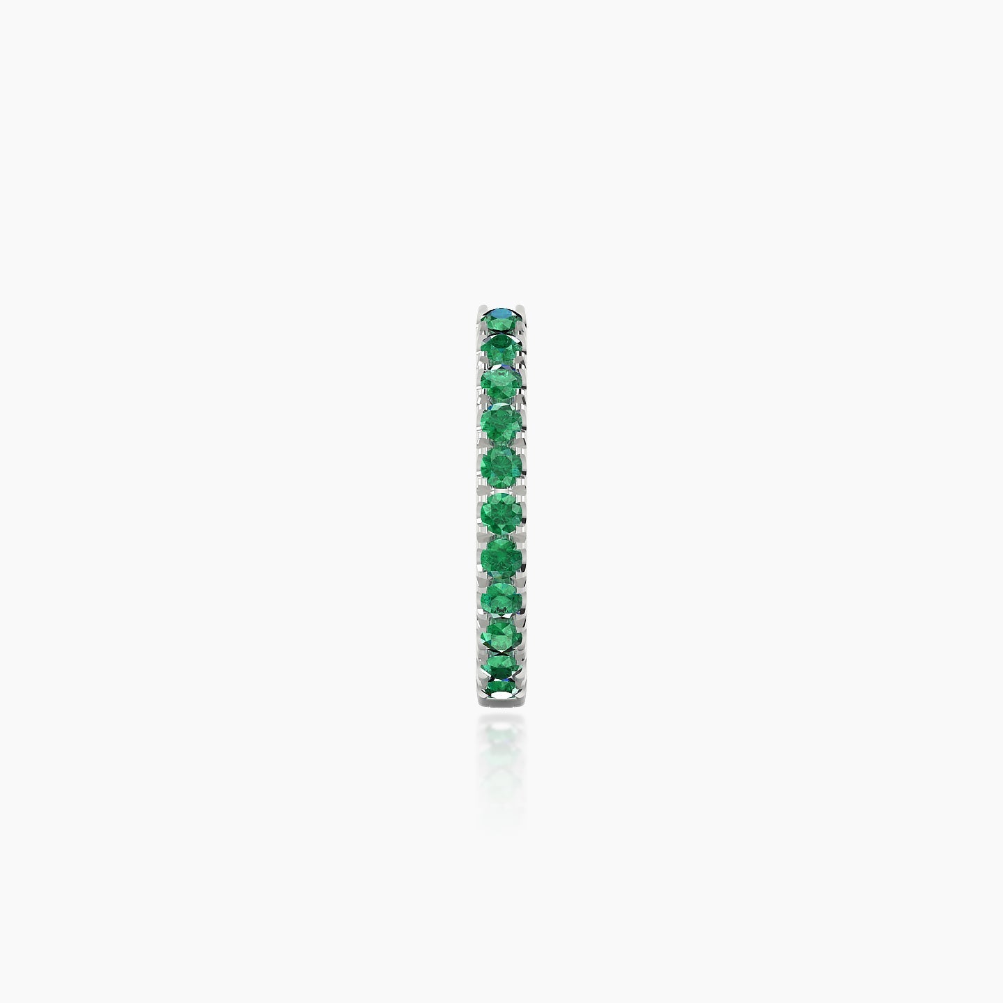 Terra | 18k White Gold 8 mm Emerald Hoop Piercing