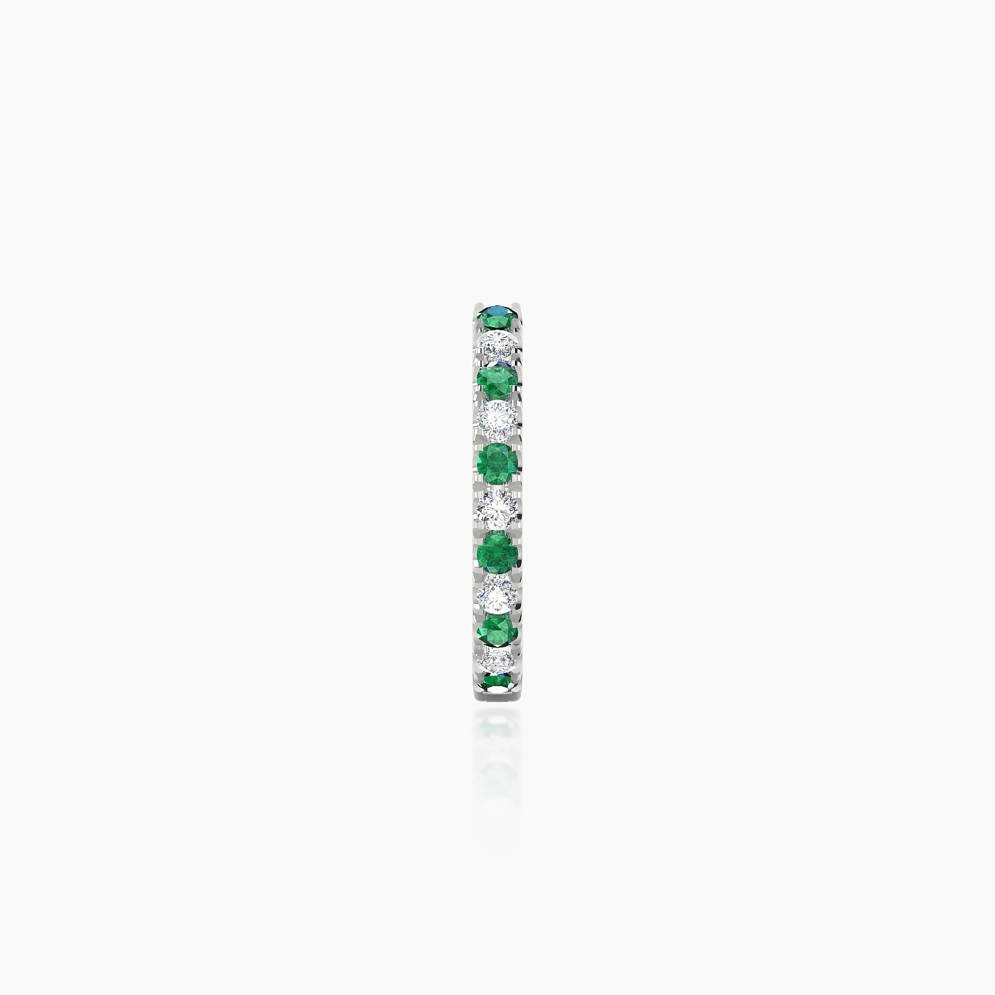 Terra | 18k White Gold 8 mm Emerald & Diamond Hoop Piercing