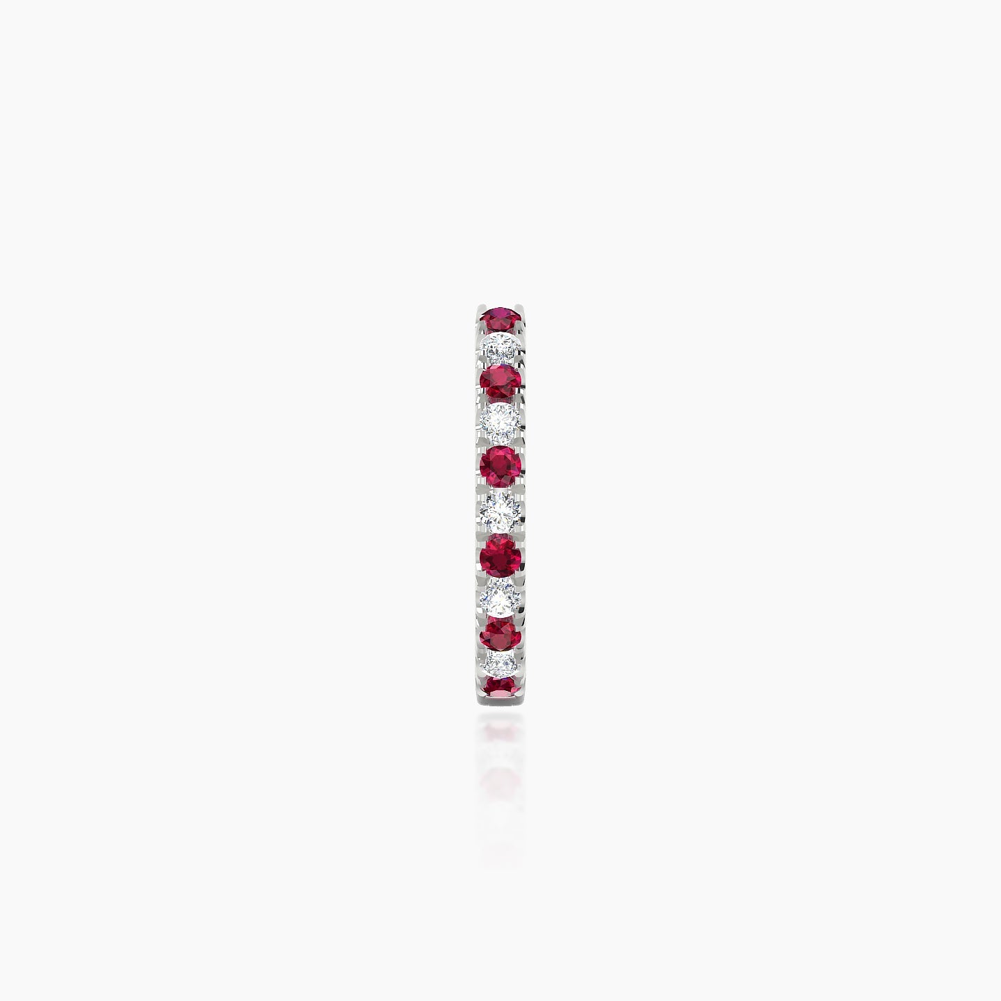 Terra | 18k White Gold 8 mm Ruby & Diamond Hoop Piercing