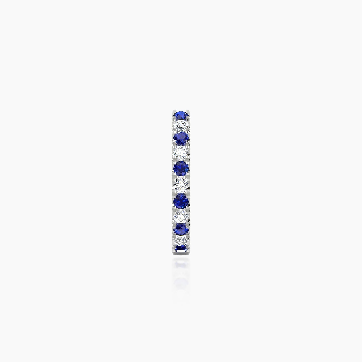 Terra | 18k White Gold 8 mm Sapphire & Diamond Hoop Piercing