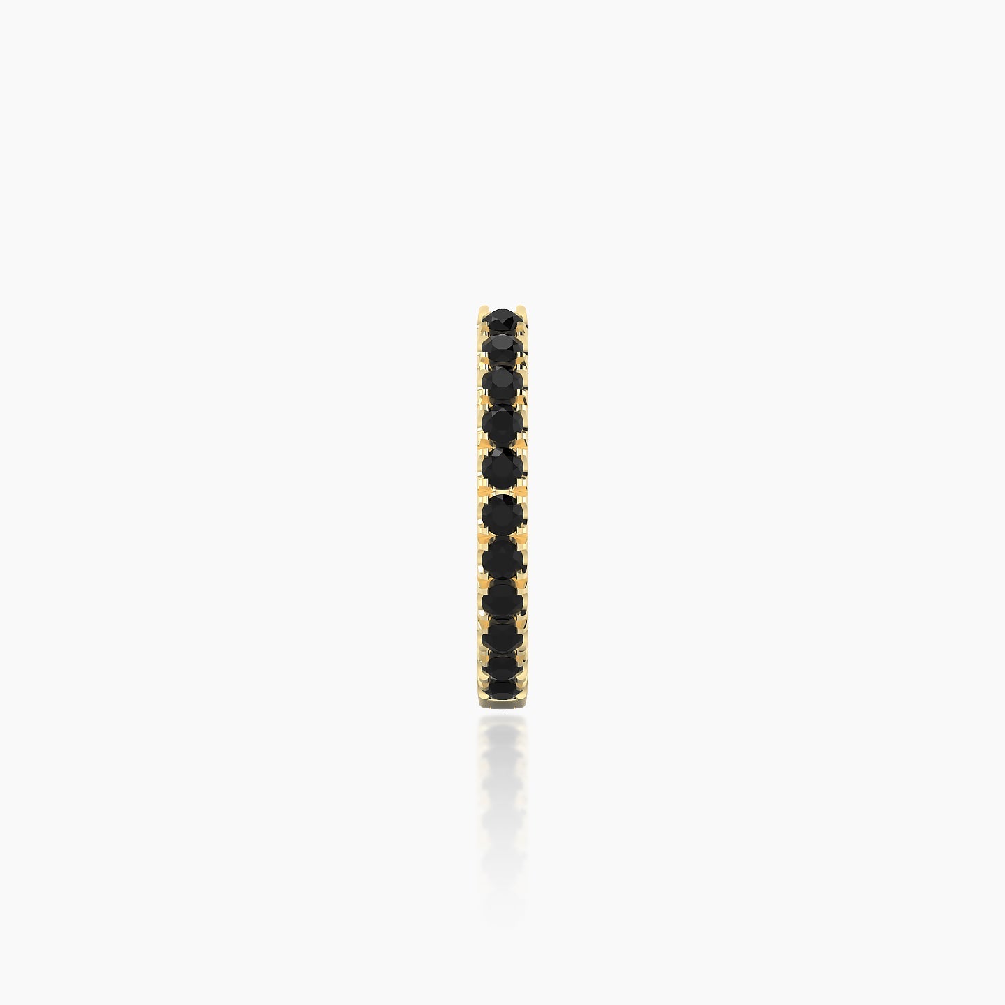 Terra | 18k Yellow Gold 8 mm Black Diamond Hoop Piercing