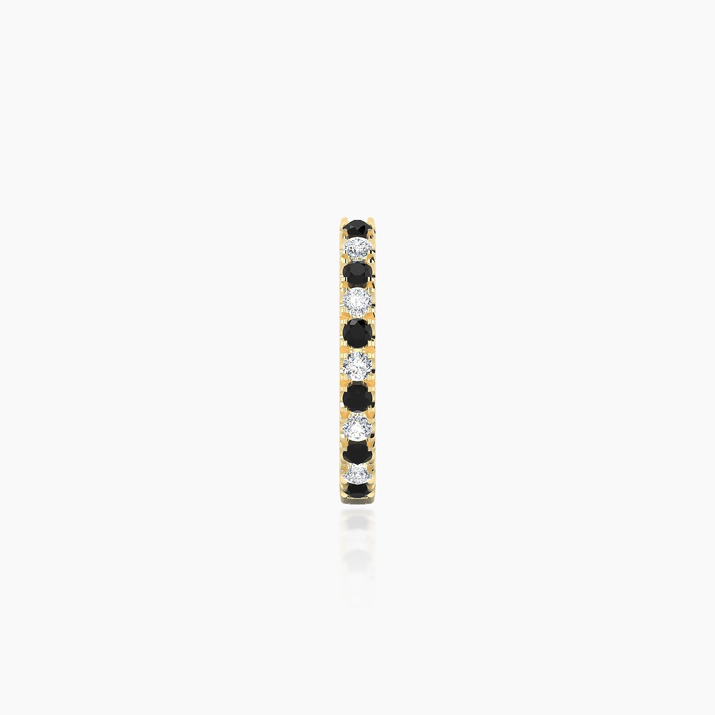 Terra | 18k Yellow Gold 8 mm Black Diamond & Diamond Hoop Piercing