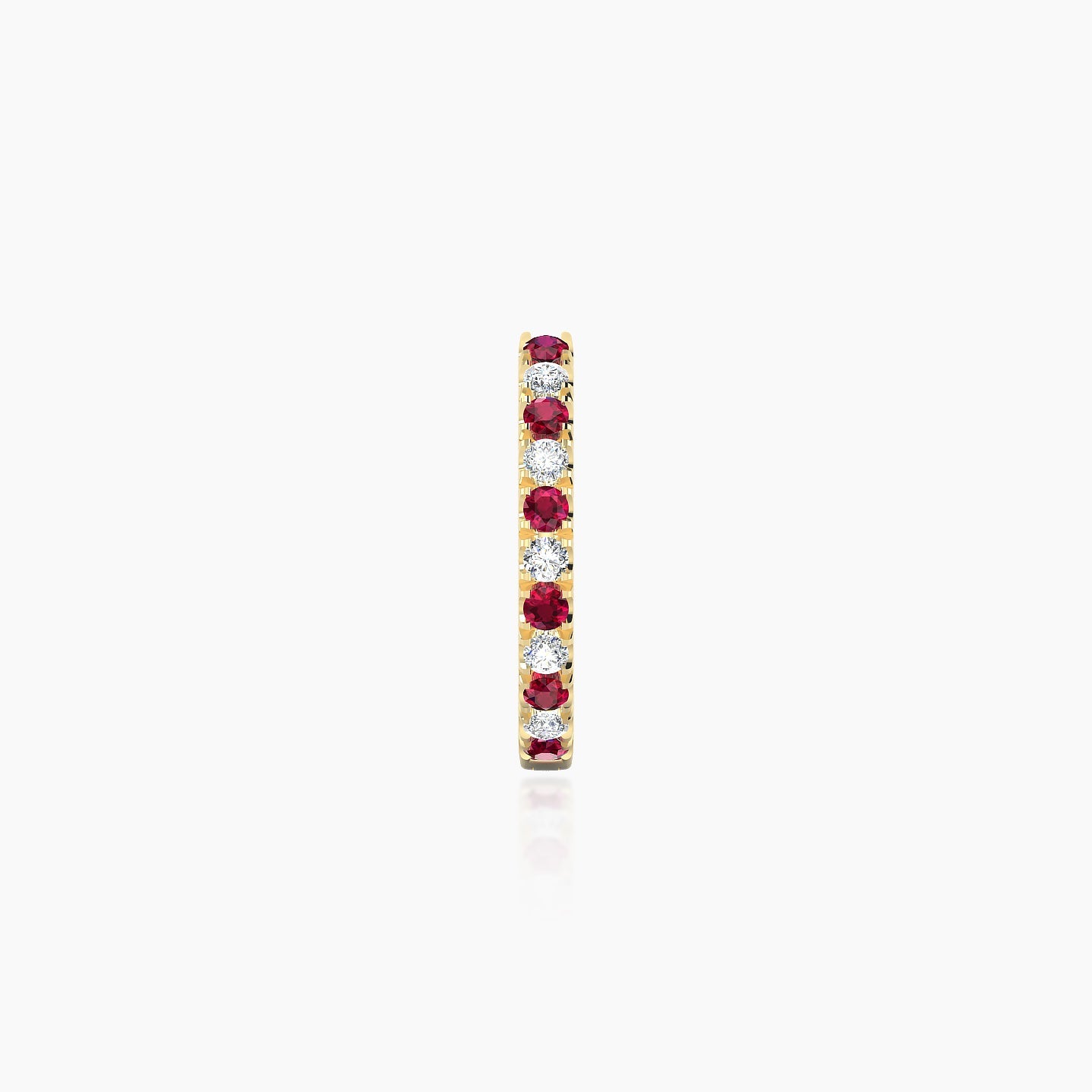 Terra | 18k Yellow Gold 8 mm Ruby & Diamond Hoop Piercing