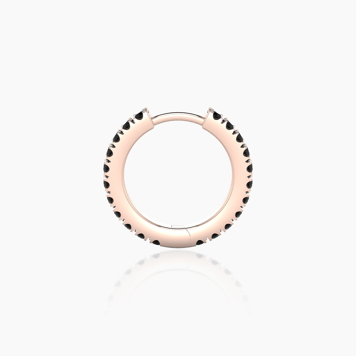 Terra | 18k Rose Gold 8 mm Black Diamond Hoop Piercing