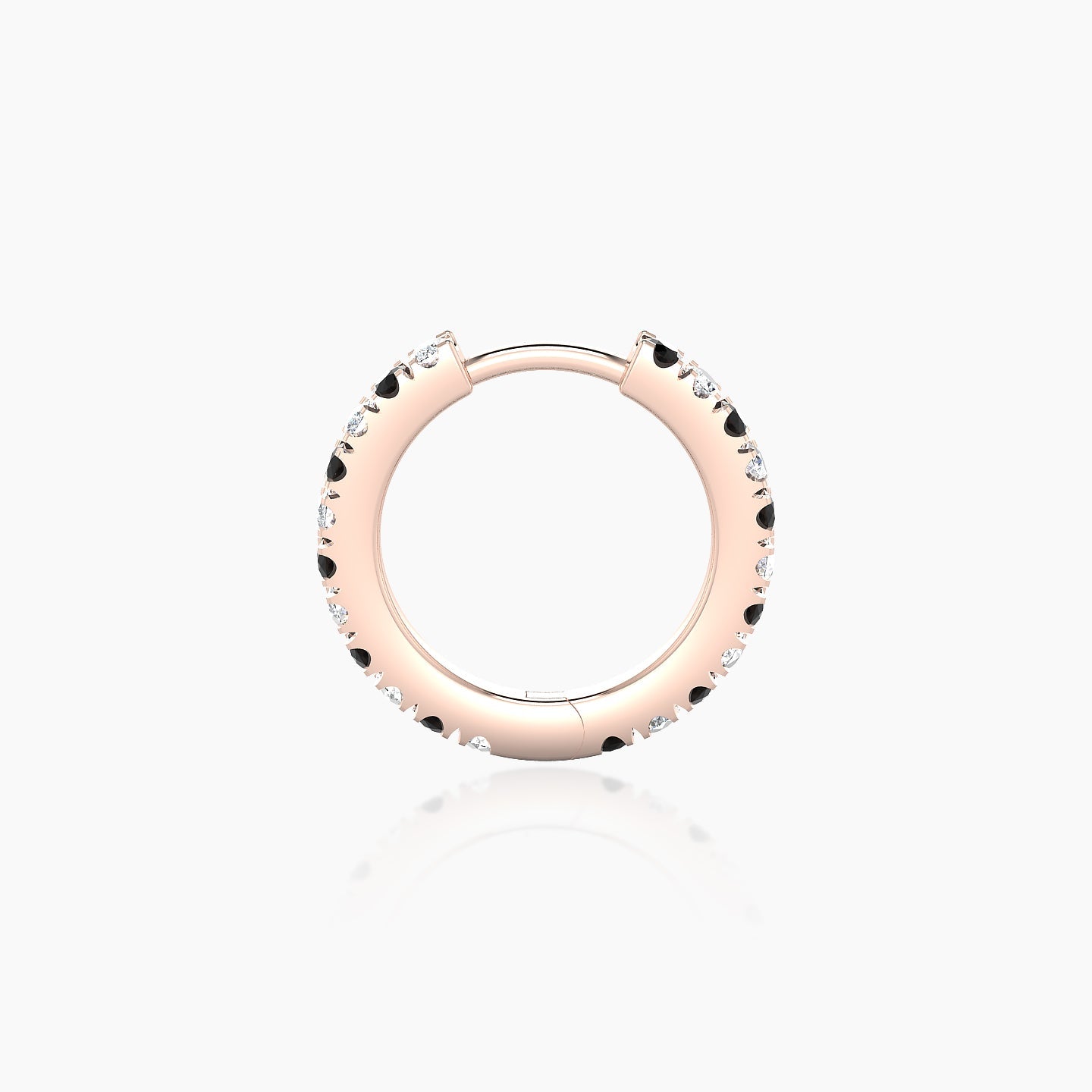 Terra | 18k Rose Gold 8 mm Black Diamond & Diamond Hoop Piercing