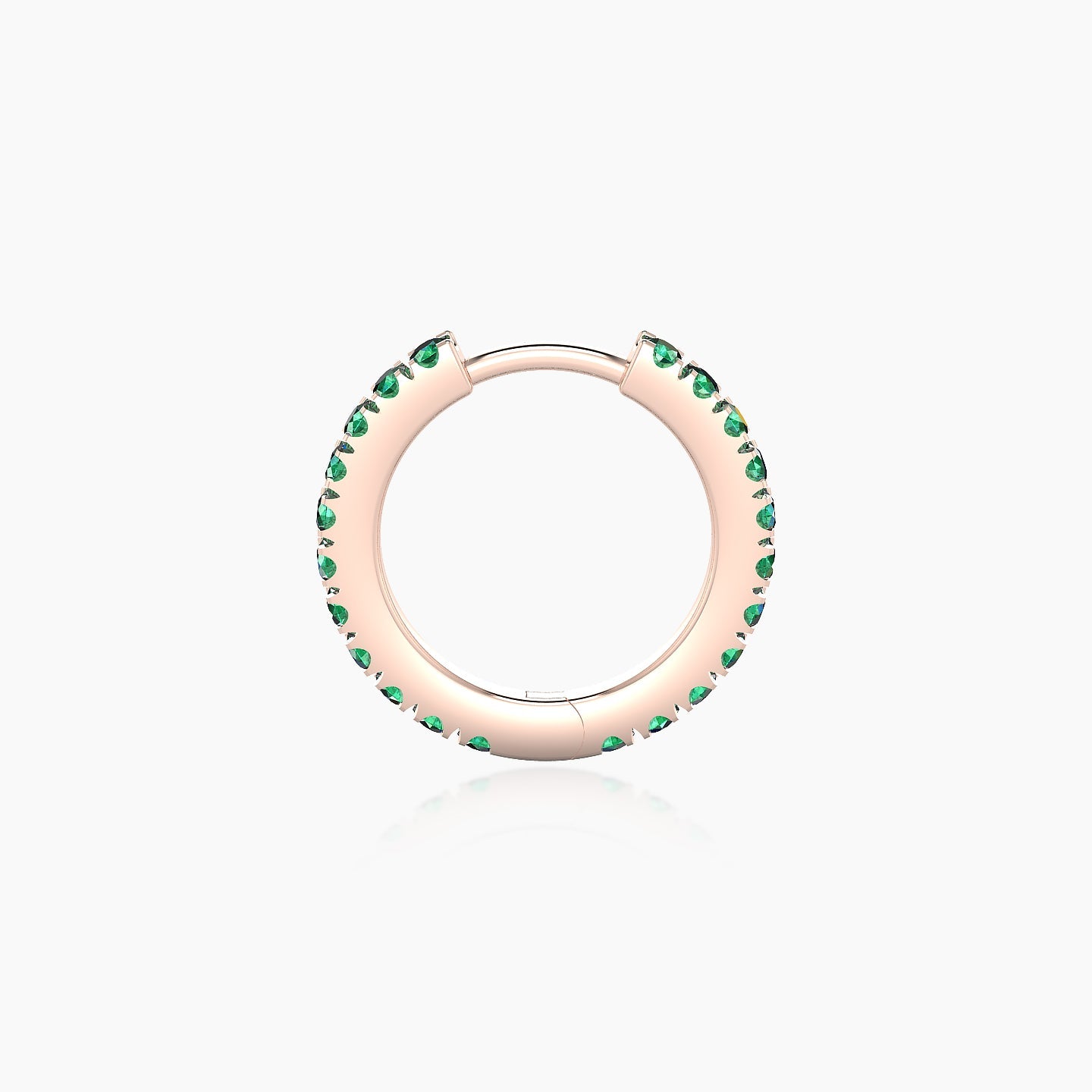 Terra | 18k Rose Gold 8 mm Emerald Hoop Piercing