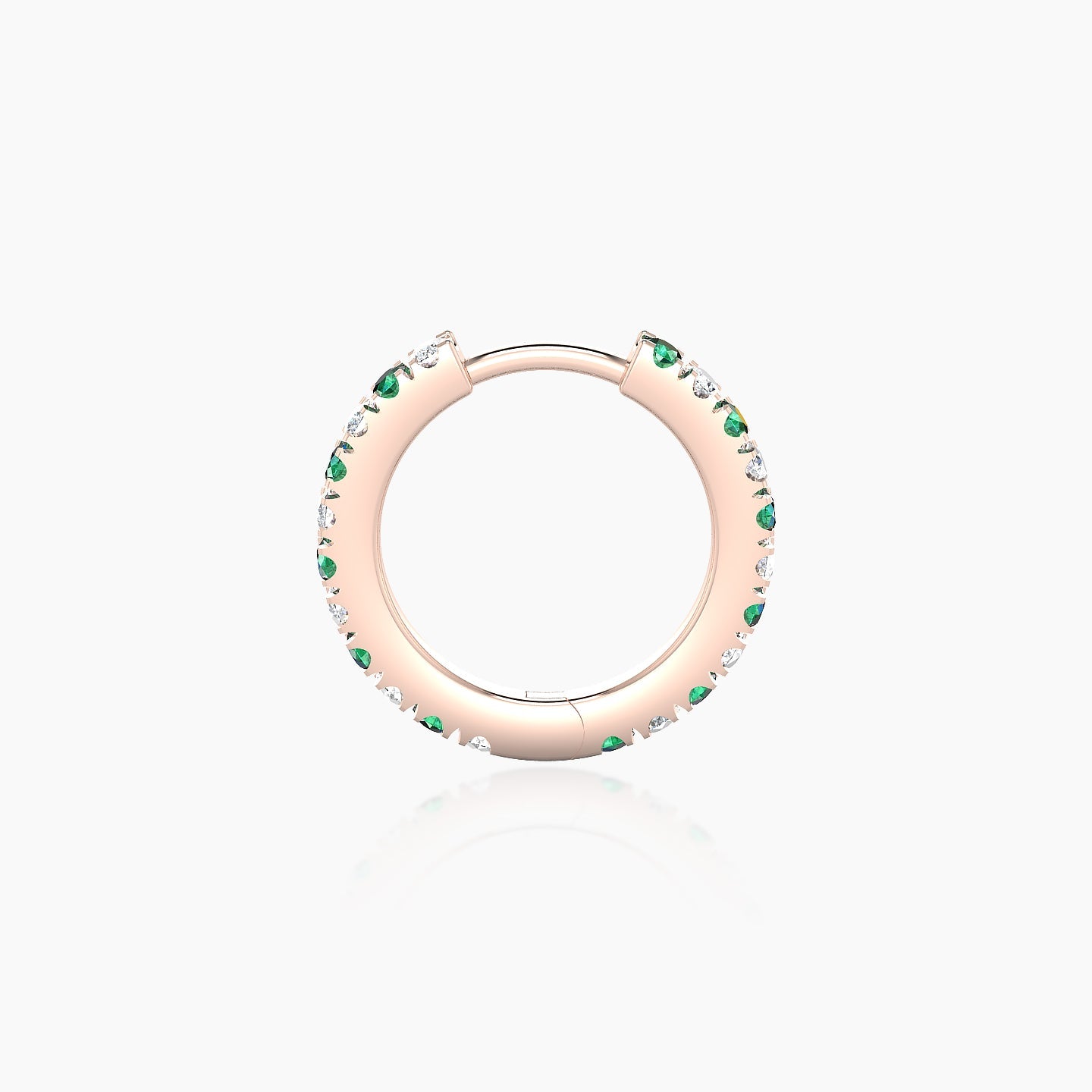 Terra | 18k Rose Gold 8 mm Emerald & Diamond Hoop Piercing